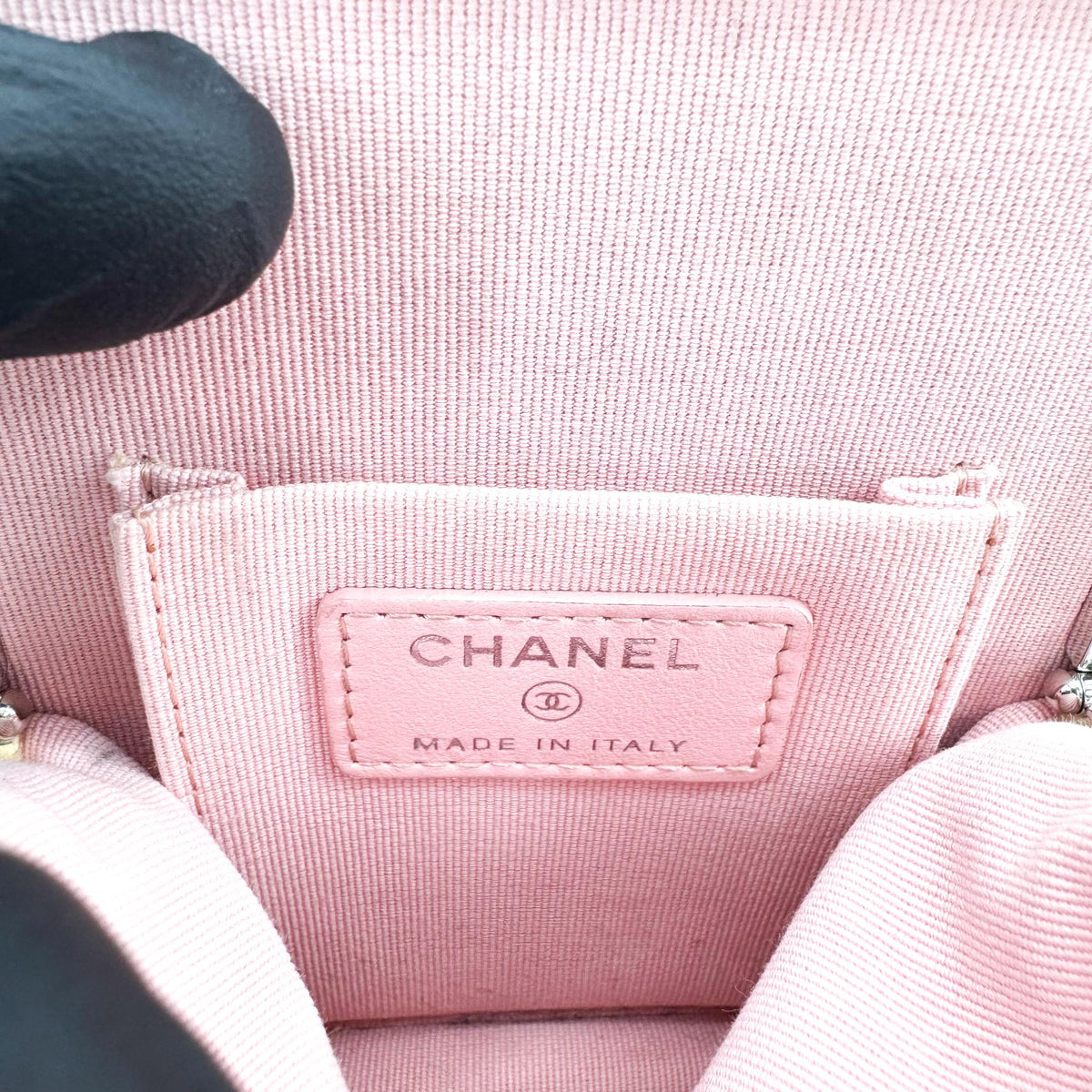 Chanel Cc Frame Clutch With Chain Quilted Lambskin And Plexiglass Beige Leather Clutche & Pouche Bag (Pre-Owned)