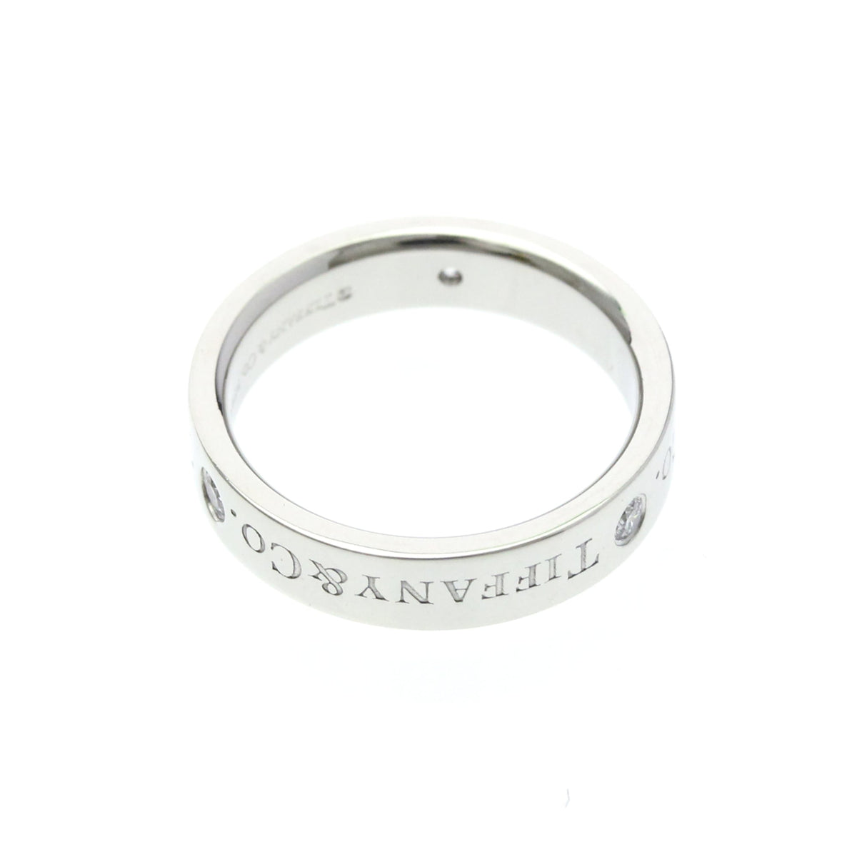 Tiffany & Co. Classic Wedding Band 3 Diamonds 18K Yellow Gold Silver Platinum Ring Jewelry (Pre-Owned)
