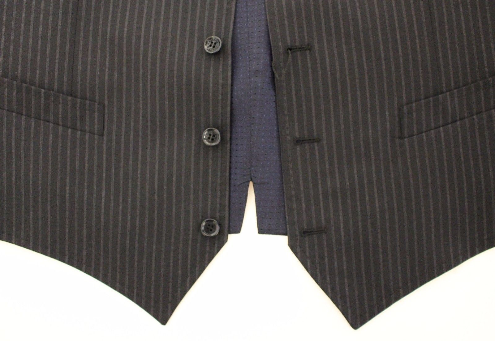 Dolce & Gabbana Elegant Gray Striped Dress Men's Vest