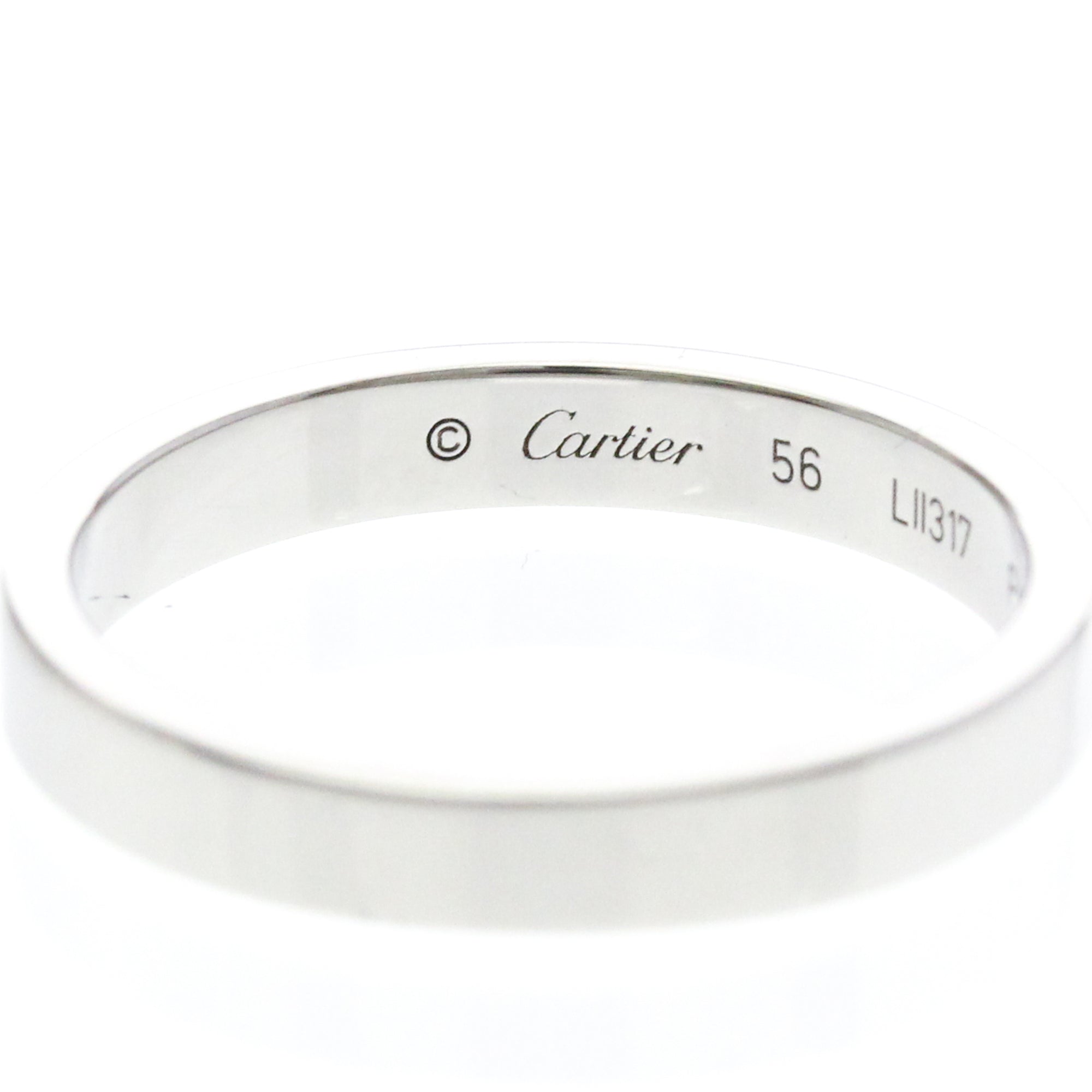 Cartier C De Cartier Wedding Band Platinum Silver Platinum Ring Jewelry (Pre-Owned)