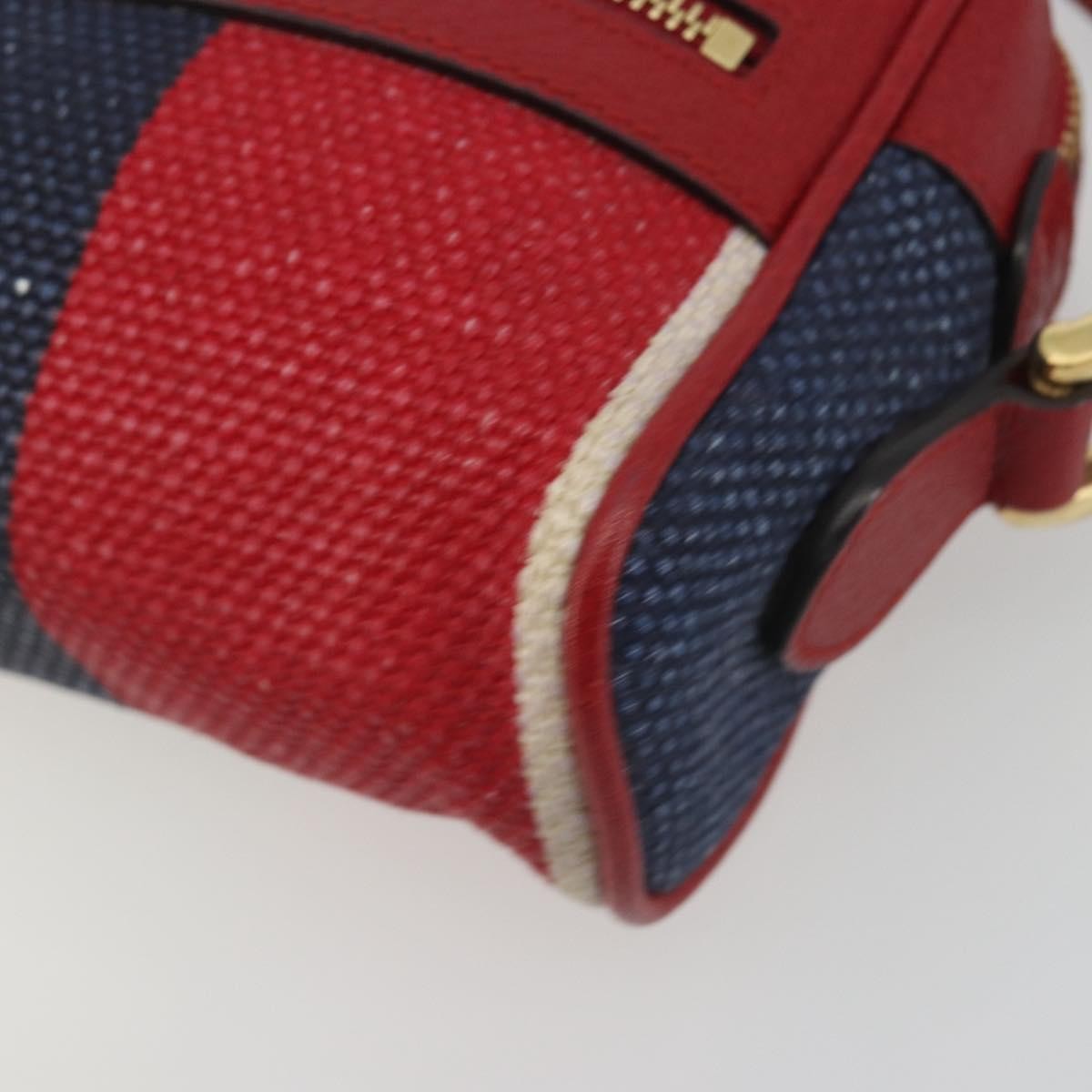 Gucci Ophidia Striped Canvas Red Canvas Shoulder Bag Bag (Pre-Owned)