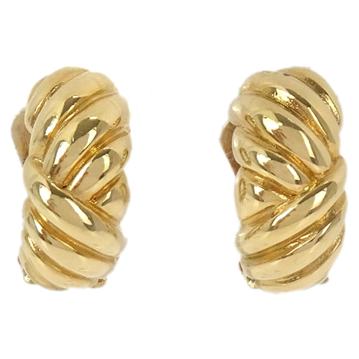 Christian Dior Vintage Clip-On Metal Gold Gold_Plated Earrings Jewelry (Pre-Owned)