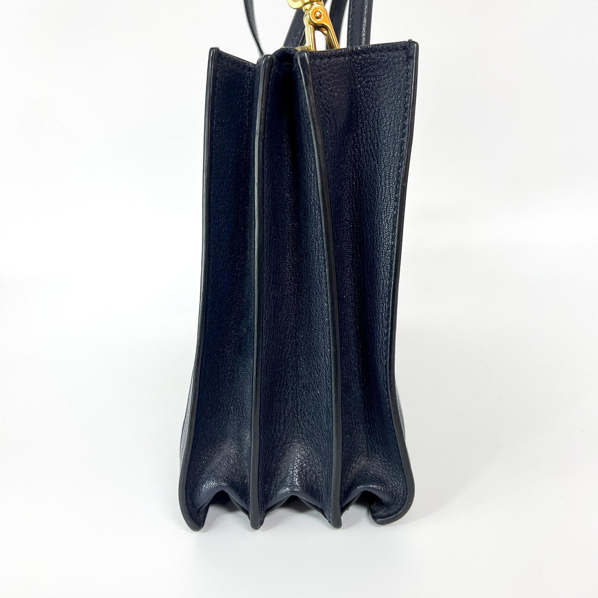 Miu Miu Madras Leather Navy Leather Tote Bag Bag (Pre-Owned)