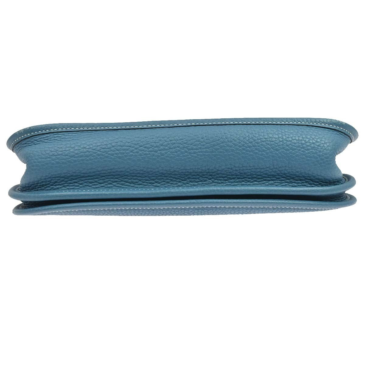 Hermes Evelyne Bag Gen Iii Clemence Blue Leather Shoulder Bag Bag (Pre-Owned)