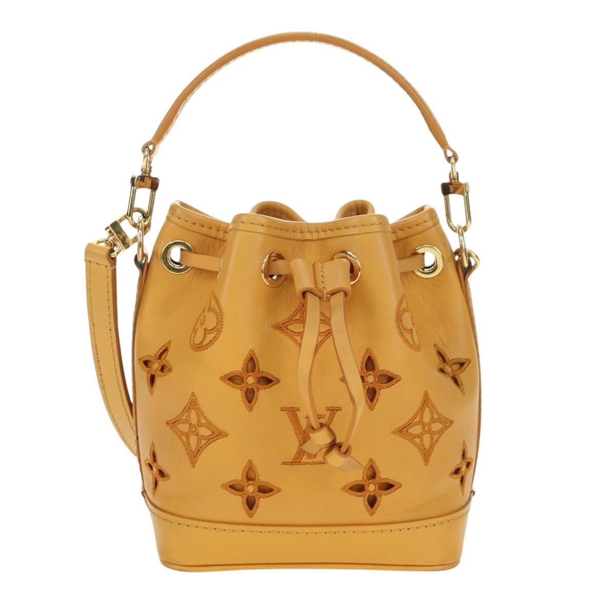 Louis Vuitton Noe Nm Perforated And Embroidered Monogram Leather Yellow Leather Shoulder Bag Bag (Pre-Owned)