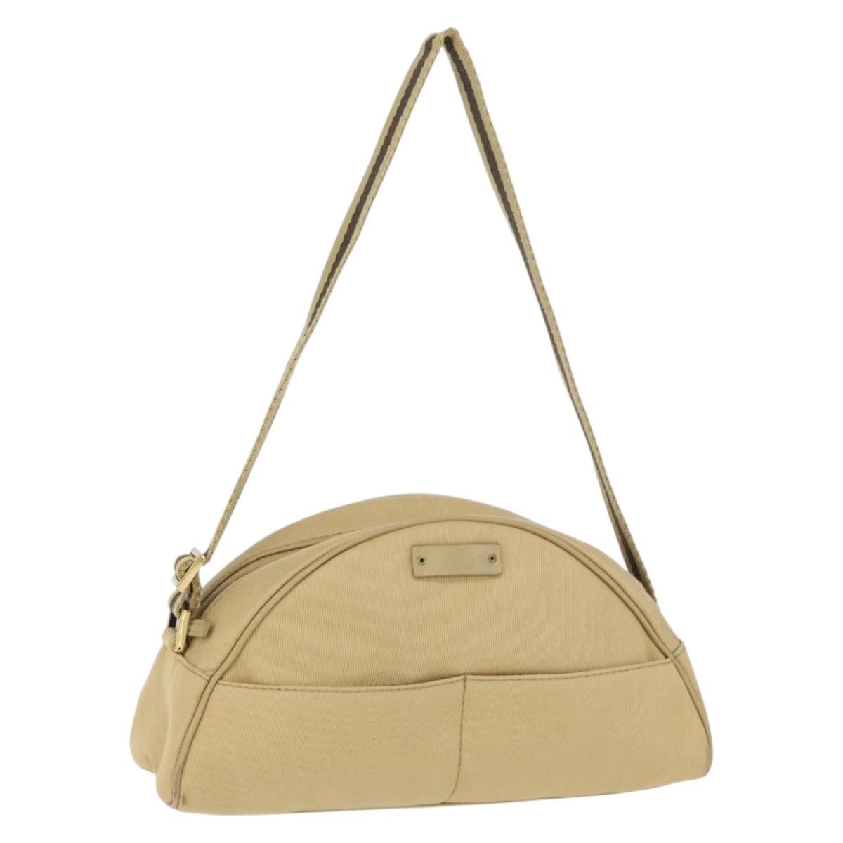Gucci Vintage Canvas Beige Canvas Shoulder Bag Bag (Pre-Owned)