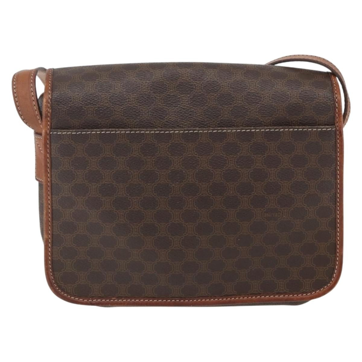 Celine Macadam Shoulder Pvc Leather Brown Pvc Shoulder Bag Bag (Pre-Owned)
