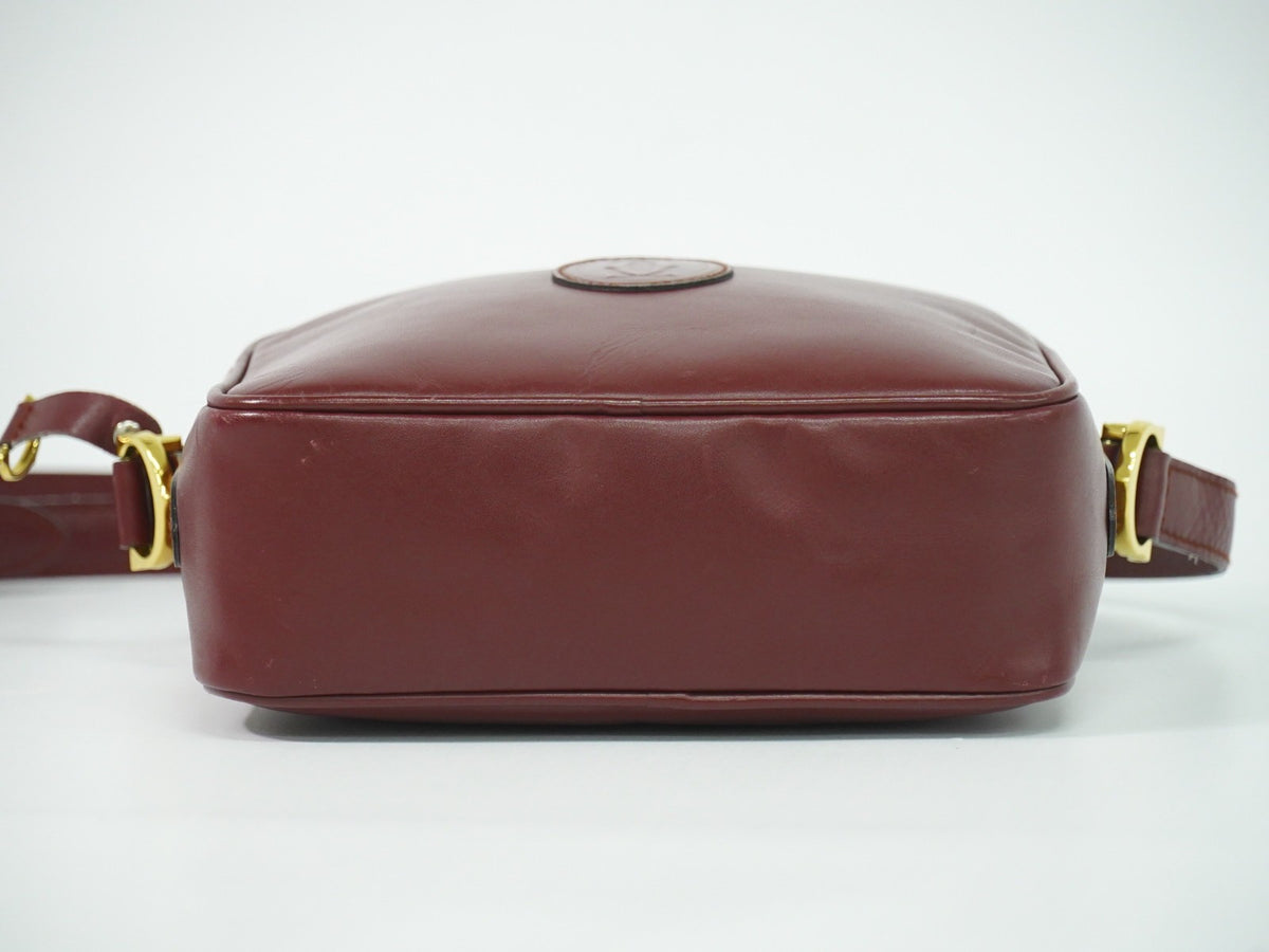 Cartier Must De Cartier Leather Burgundy Leather Shoulder Bag Bag (Pre-Owned)
