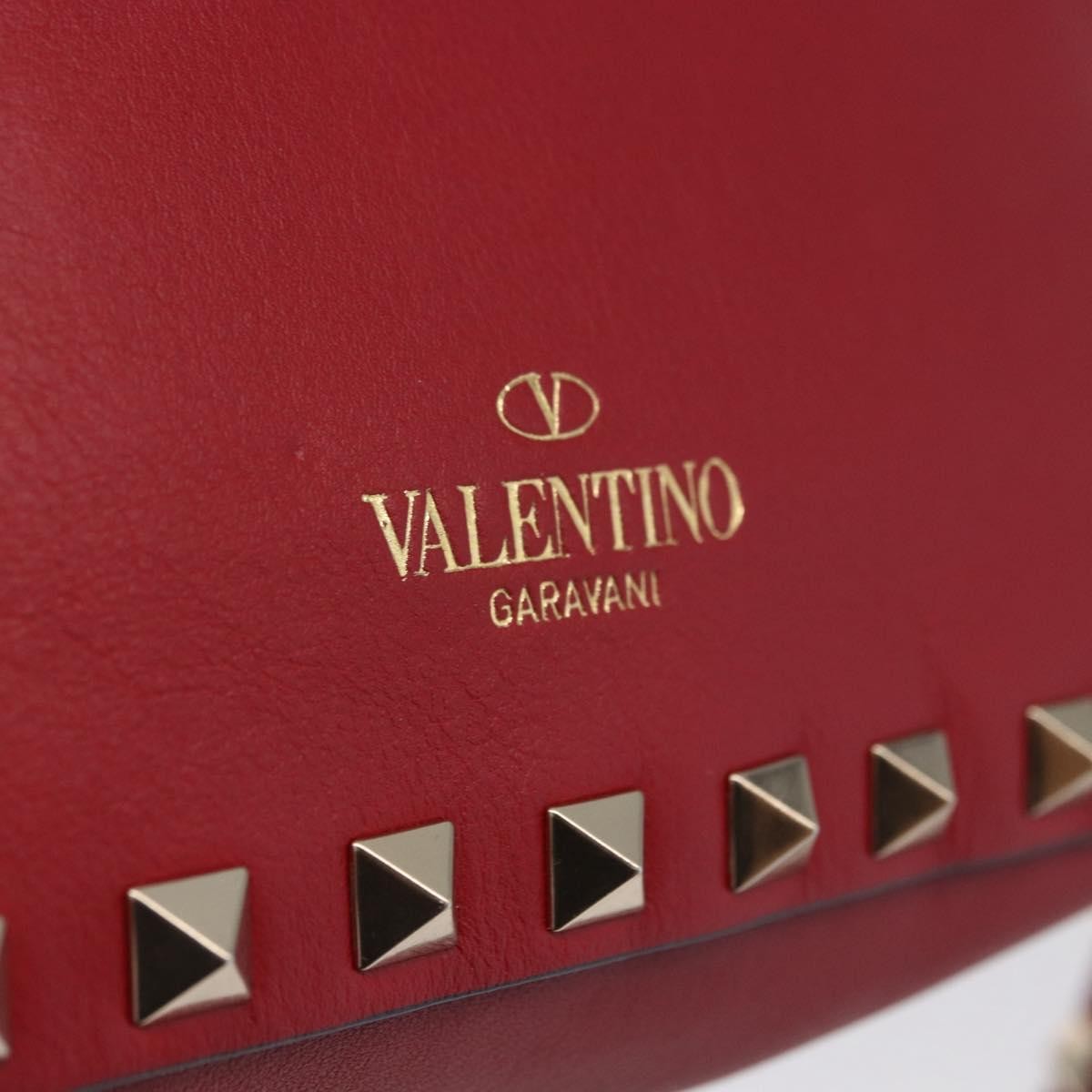 Valentino Garavani Rockstud Camera Leather Red Leather Crossbody Bag Bag (Pre-Owned)
