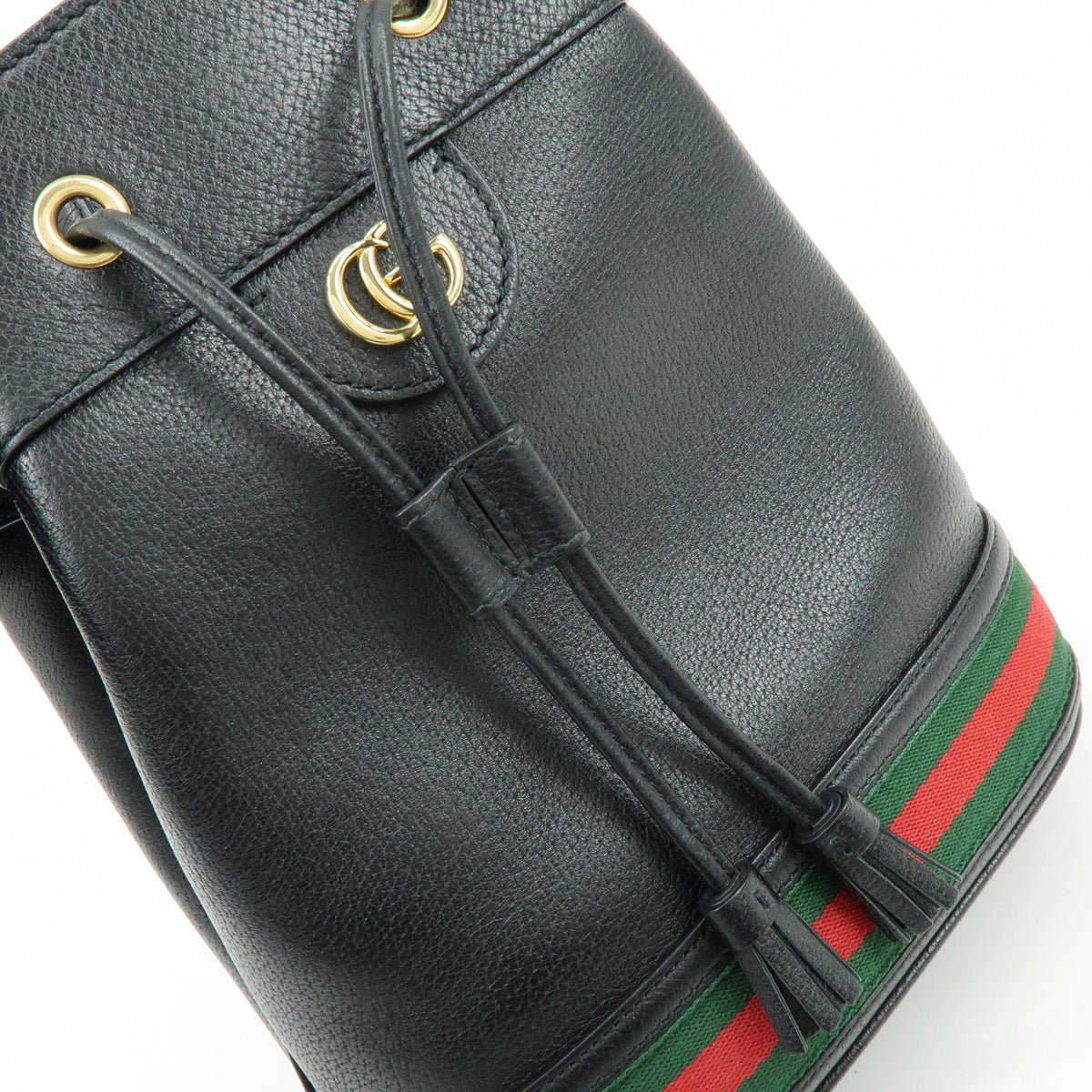 Gucci Ophidia Bucket Leather Black Leather Handbag (Pre-Owned)