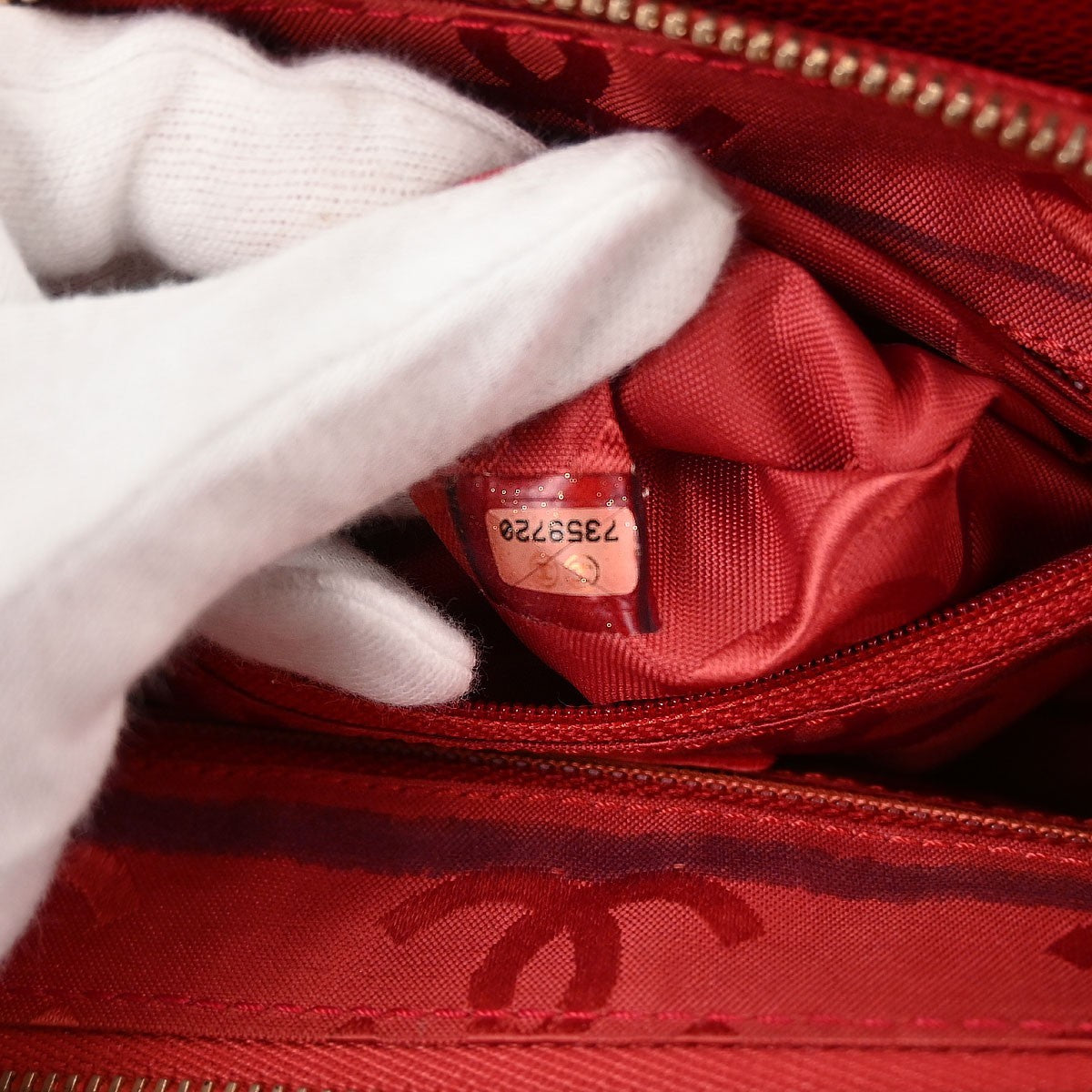 Chanel Vintage Logo Caviar Red Leather Tote Bag Bag (Pre-Owned)
