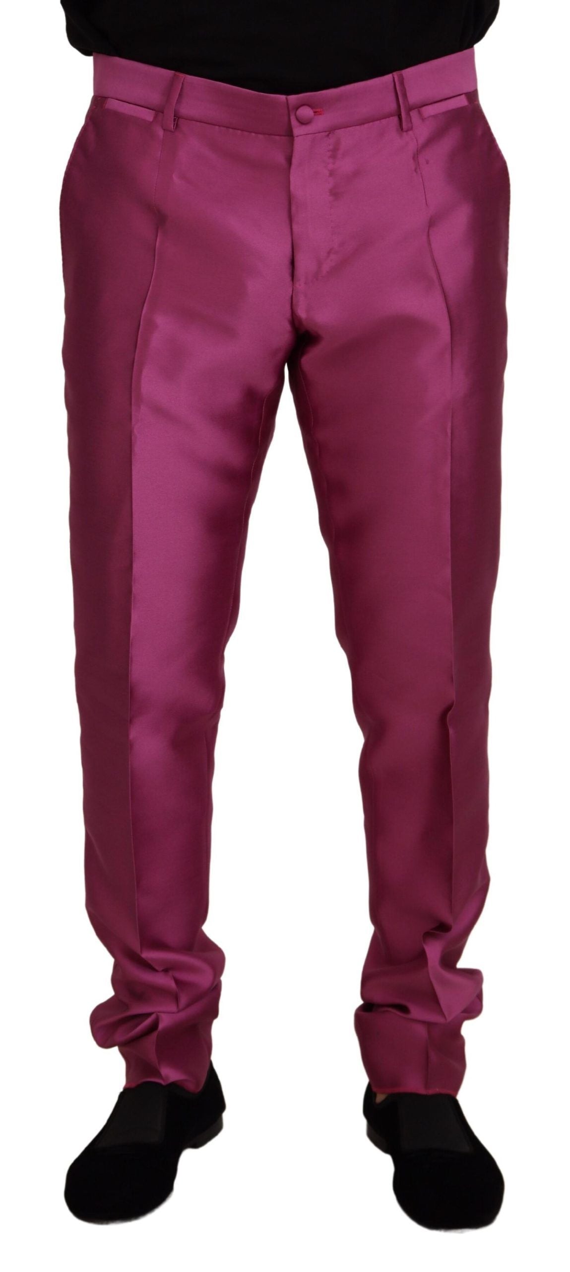Dolce & Gabbana Elegant Slim Fit Formal Dress Pants in Men's Pink