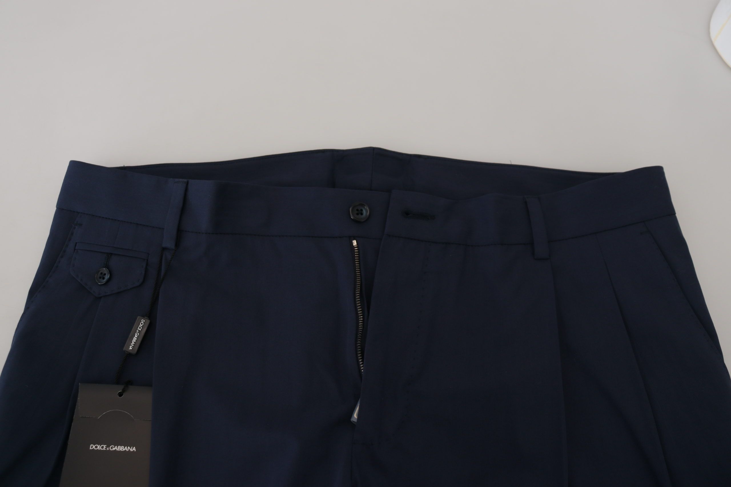 Dolce & Gabbana Blue Cotton Slim Trousers Chinos Men's Pants