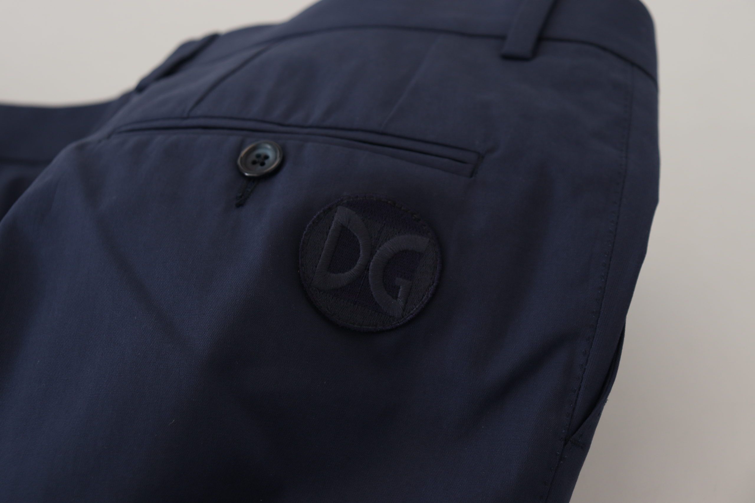 Dolce & Gabbana Blue Cotton Slim Trousers Chinos Men's Pants