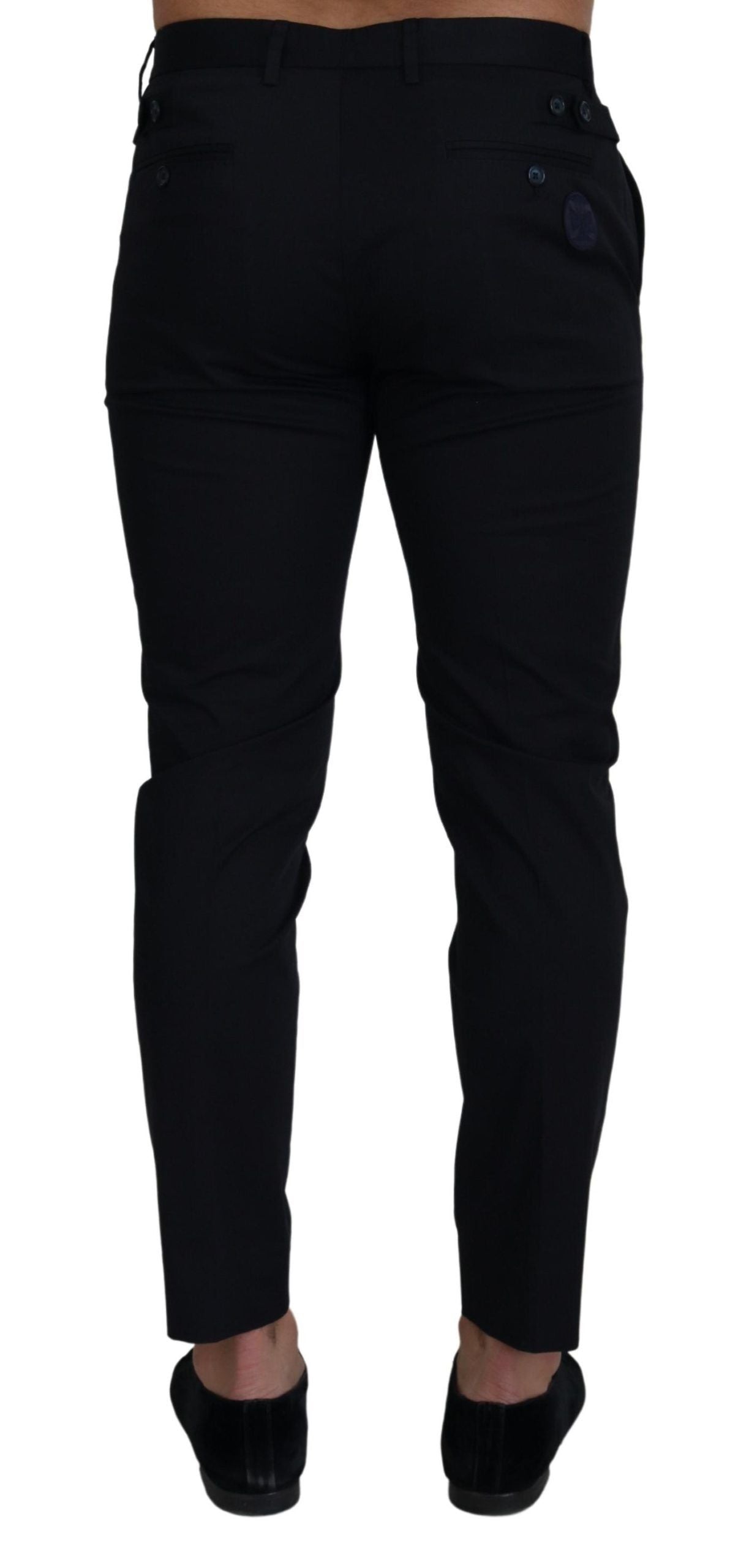 Dolce & Gabbana Blue Stretch Cotton Slim Trousers Chinos Men's Pants
