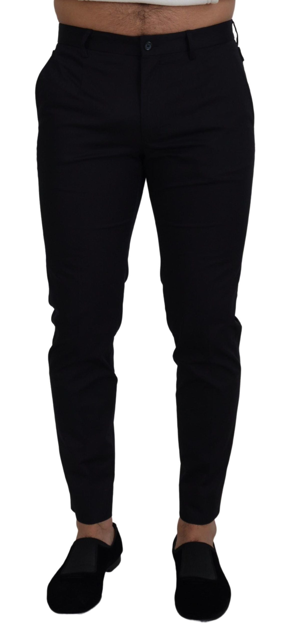 Dolce & Gabbana Blue Stretch Cotton Slim Trousers Chinos Men's Pants