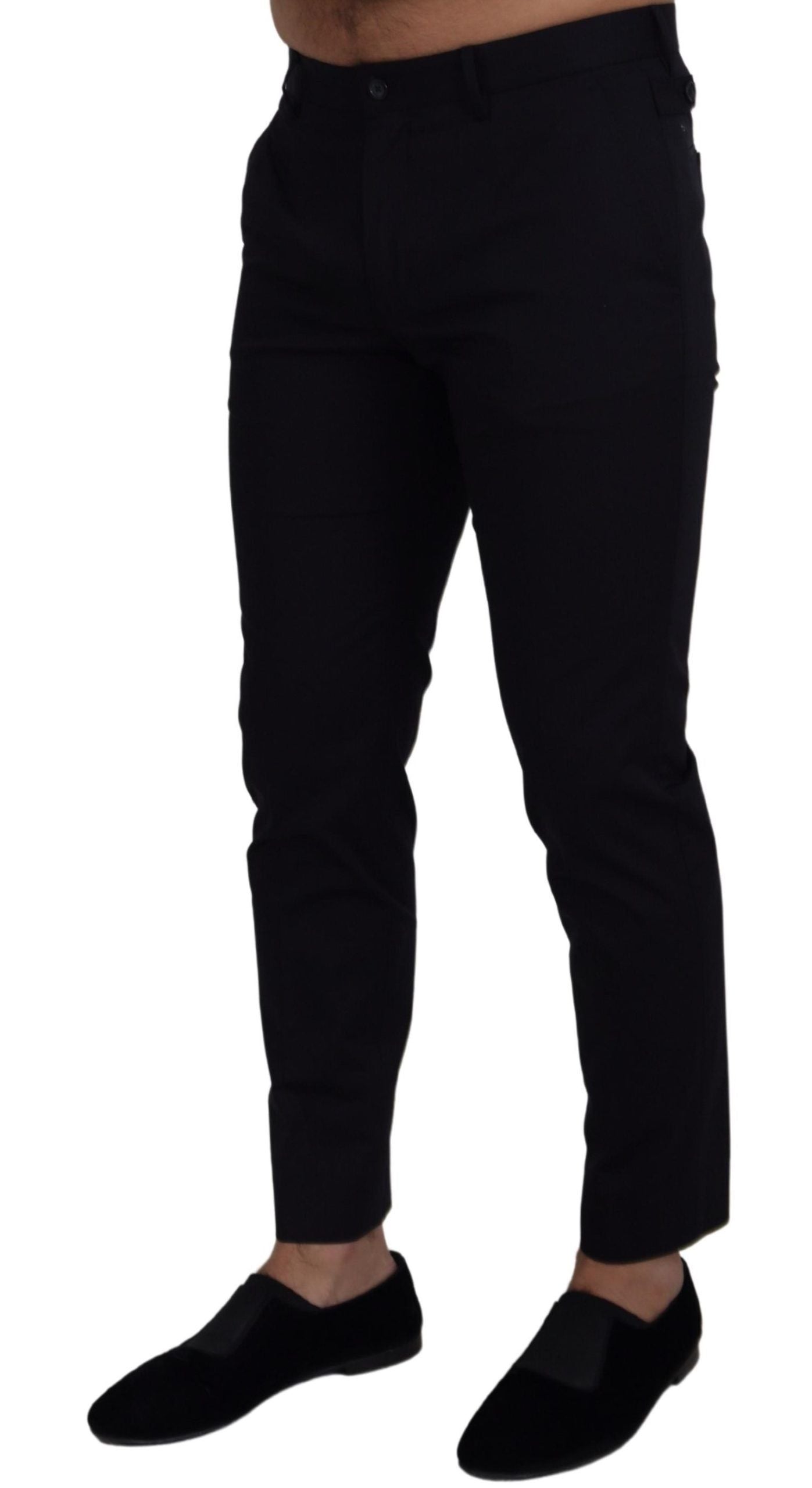 Dolce & Gabbana Blue Stretch Cotton Slim Trousers Chinos Men's Pants