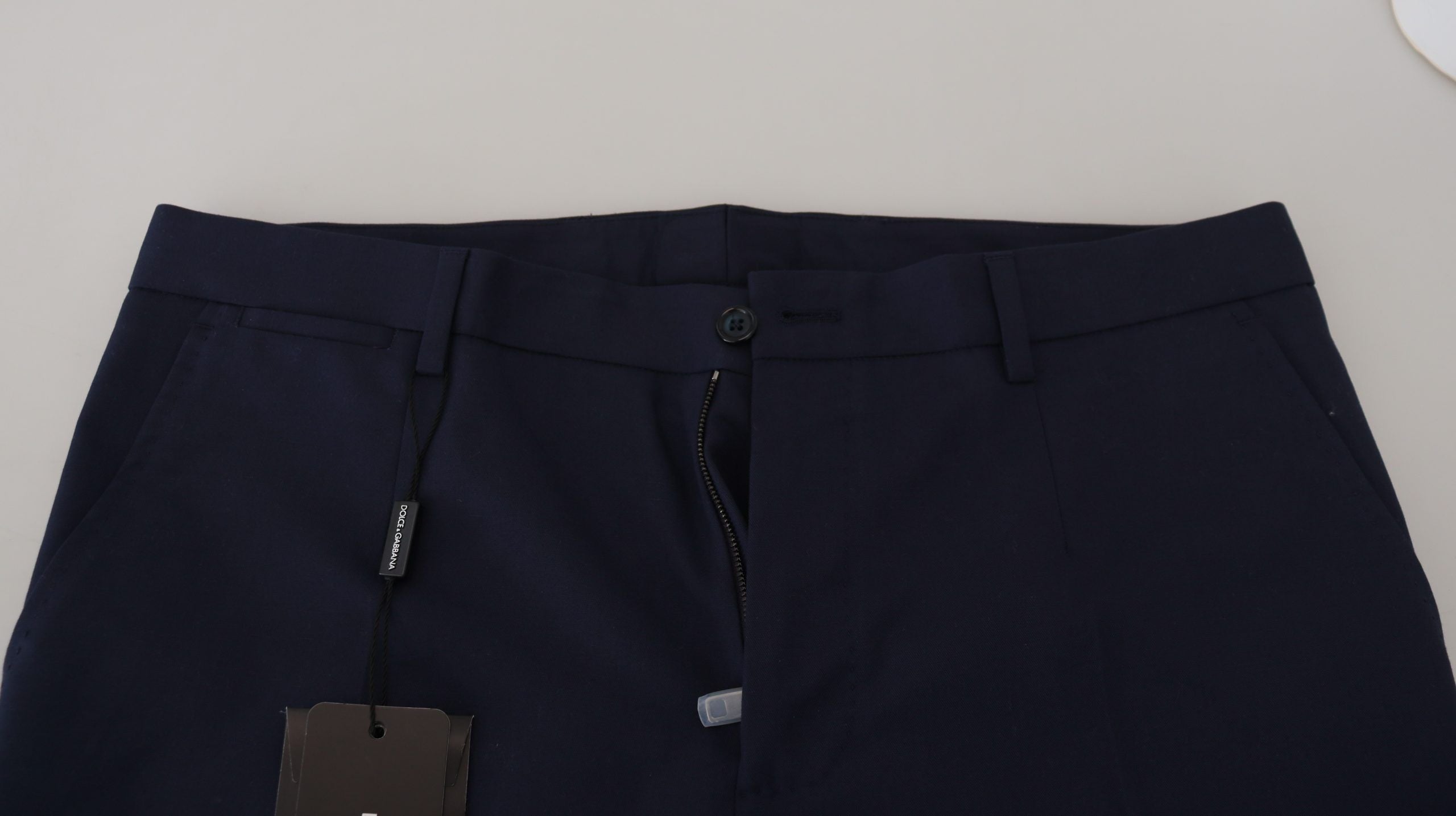 Dolce & Gabbana Blue Linen Cotton Slim Trousers Chinos Men's Pants