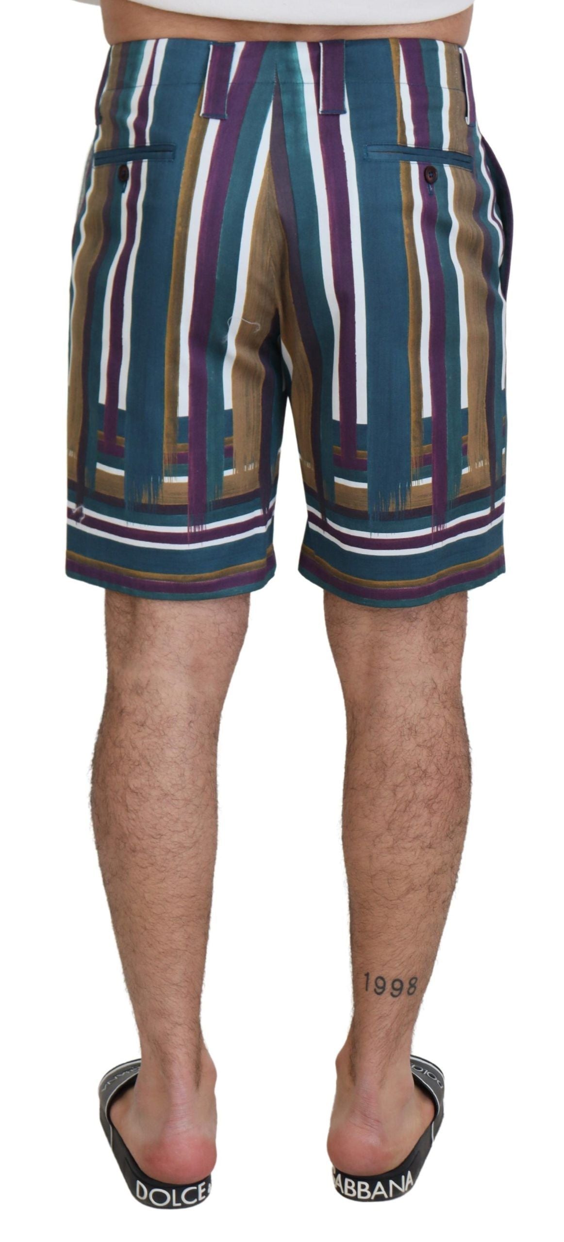Dolce & Gabbana Multicolor Striped Stretch Cotton Men's Shorts