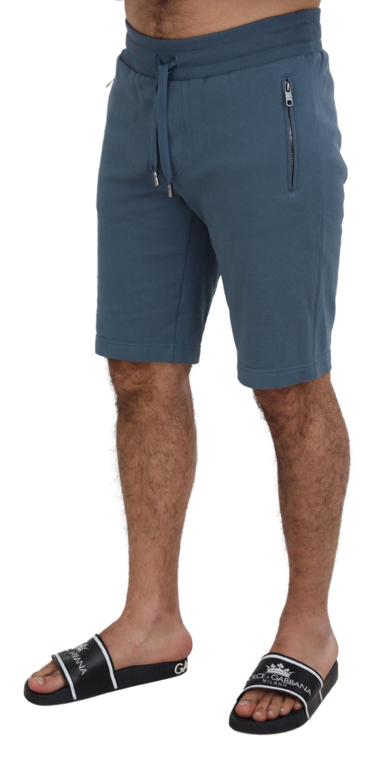 Dolce & Gabbana Blue Cotton Bermuda Casual Mens Men's Shorts