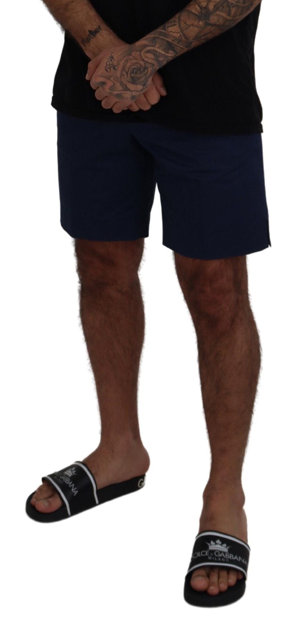 Dolce & Gabbana Blue Chinos Cotton Stretch Casual Men's Shorts