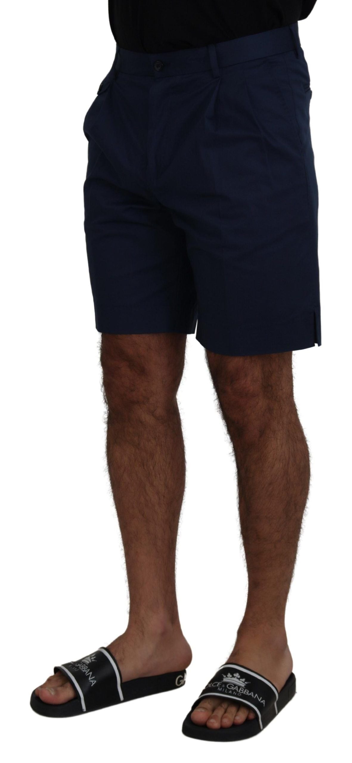 Dolce & Gabbana Blue Chinos Cotton Stretch Casual Men's Shorts