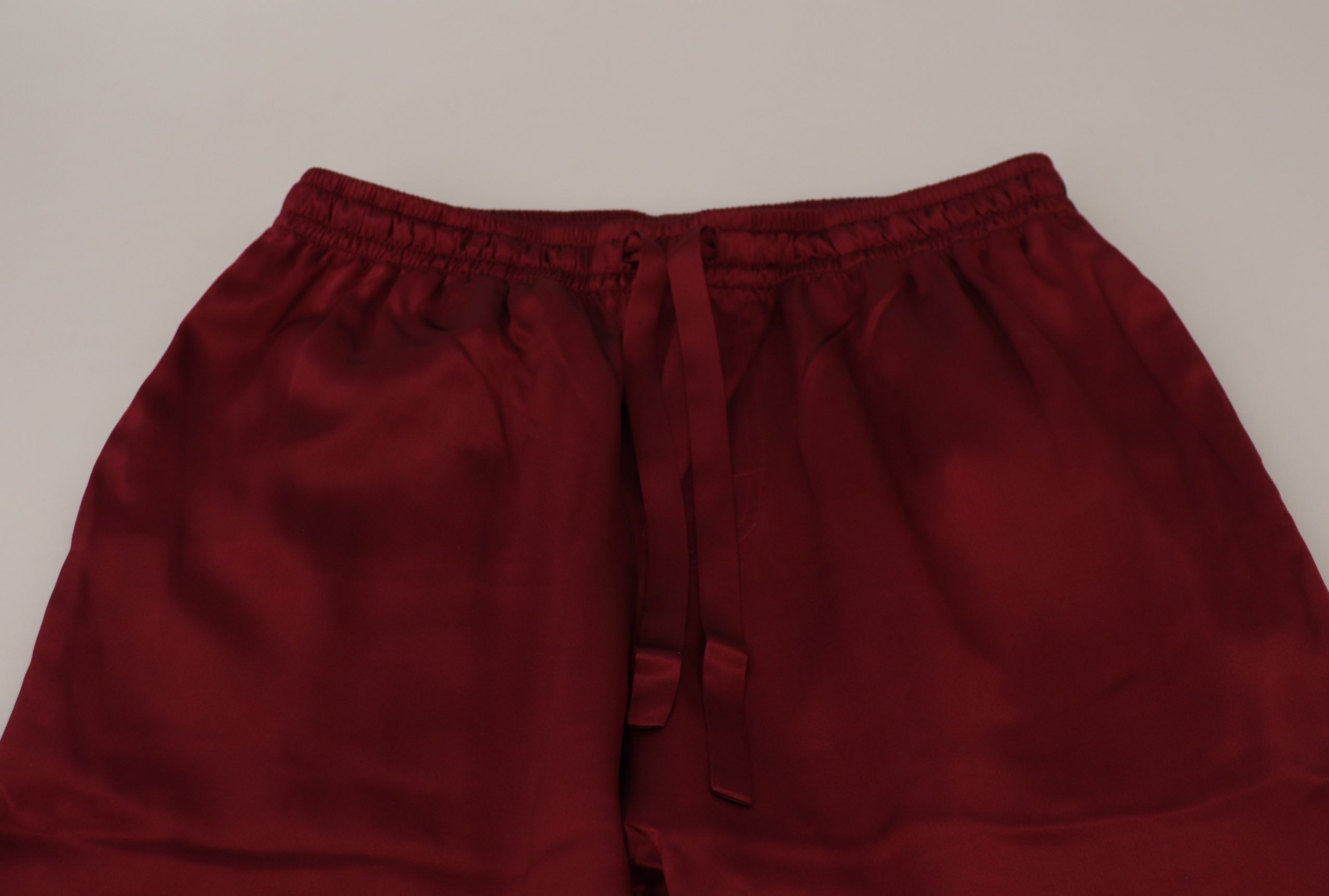 Dolce & Gabbana Bordeaux Silk DG Sleep Lounge Men's Pants