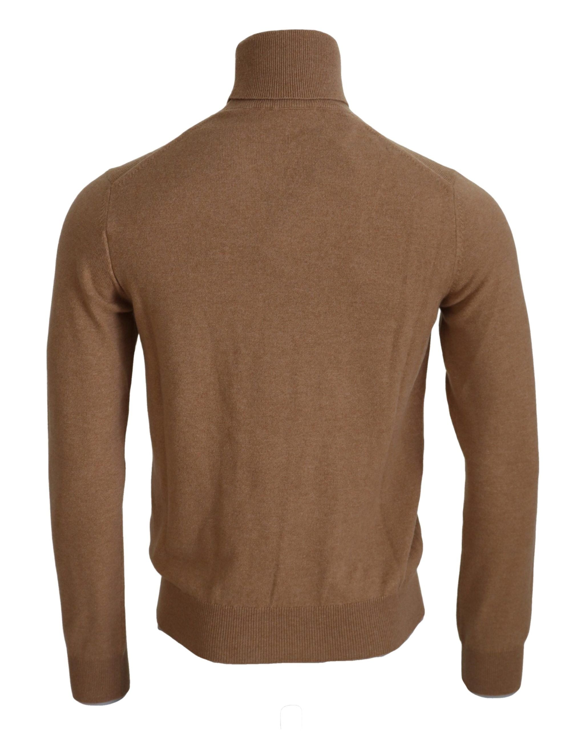 Dolce & Gabbana Beige Cashmere Turtleneck Pullover Men's Sweater