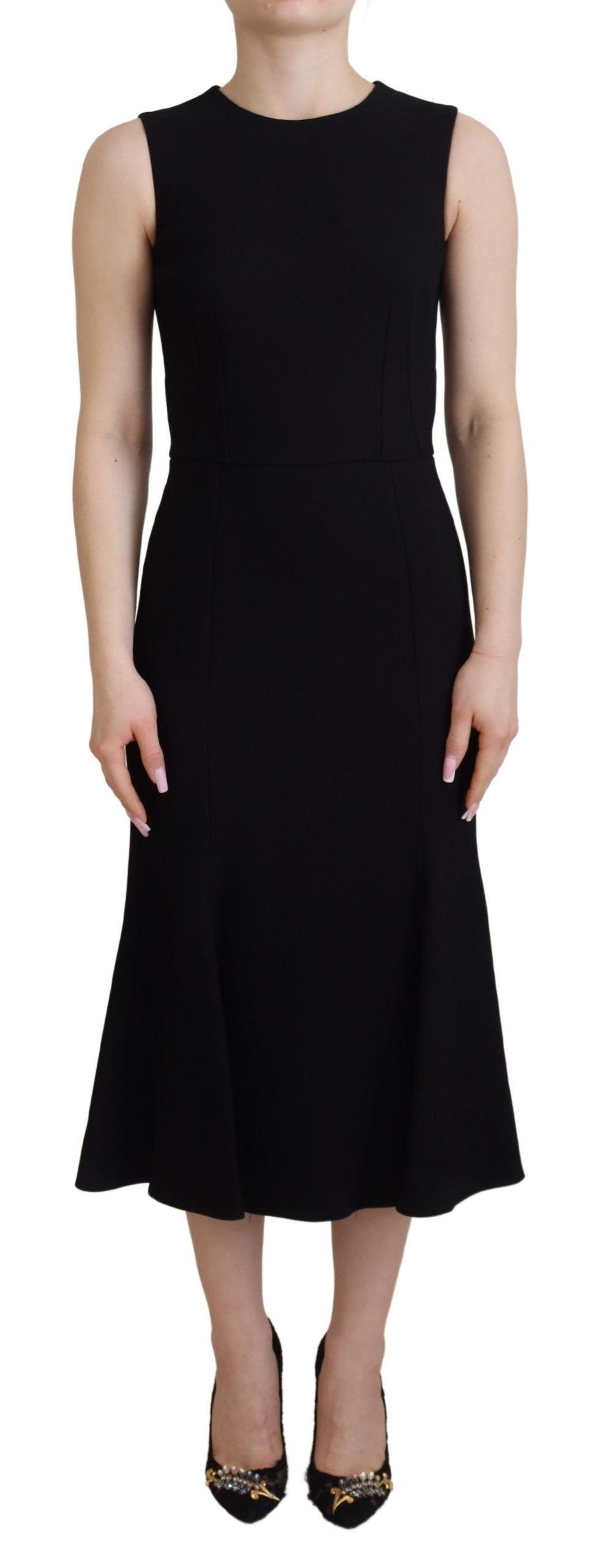 Dolce & Gabbana Black Women's Sheath Flare Viscose Women's Dress