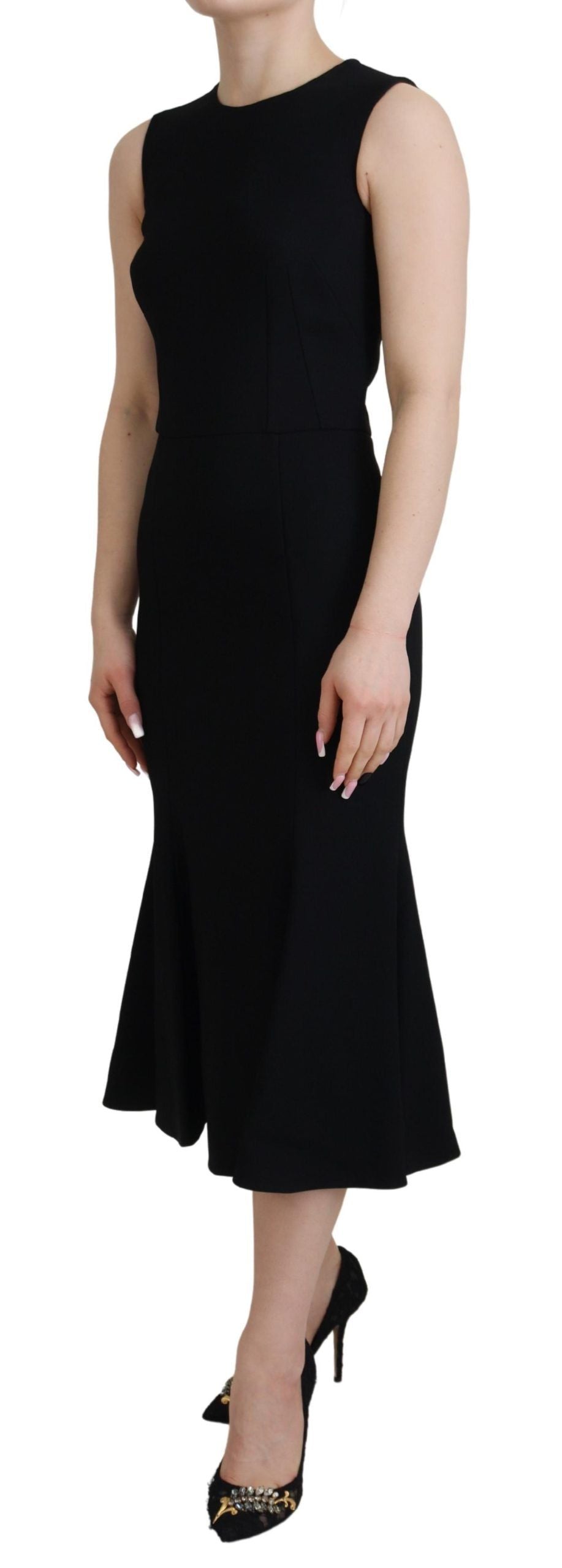 Dolce & Gabbana Black Women's Sheath Flare Viscose Women's Dress