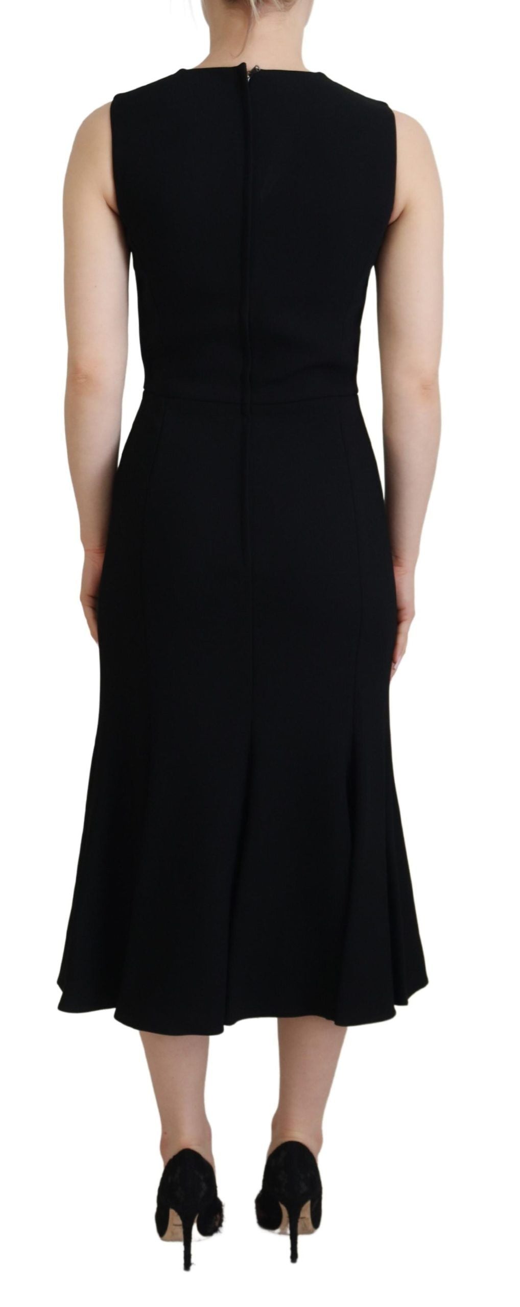Dolce & Gabbana Black Women's Sheath Flare Viscose Women's Dress