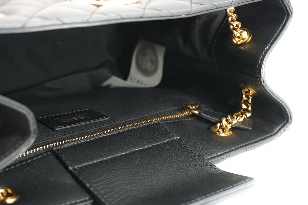 Versace Elegant Quilted Nappa Leather Tote Women's Bag