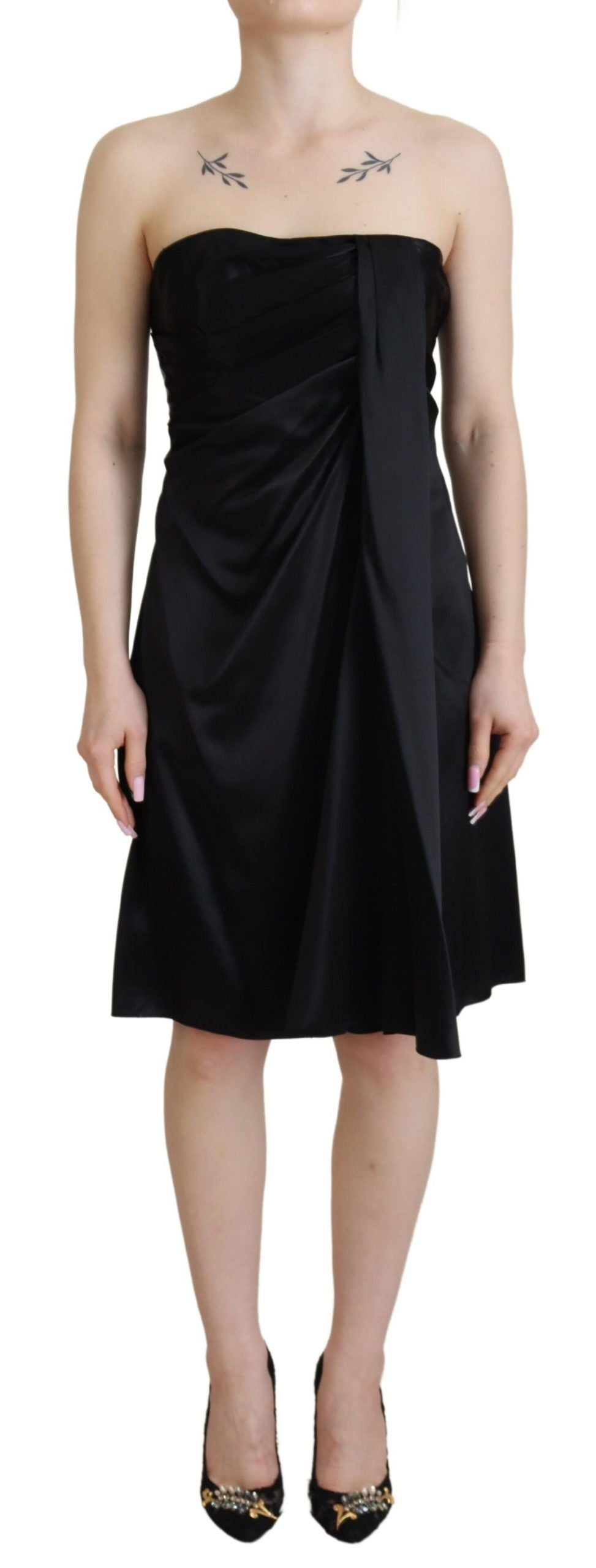Dolce & Gabbana Elegant Black Silk Mini Sleeveless Women's Dress