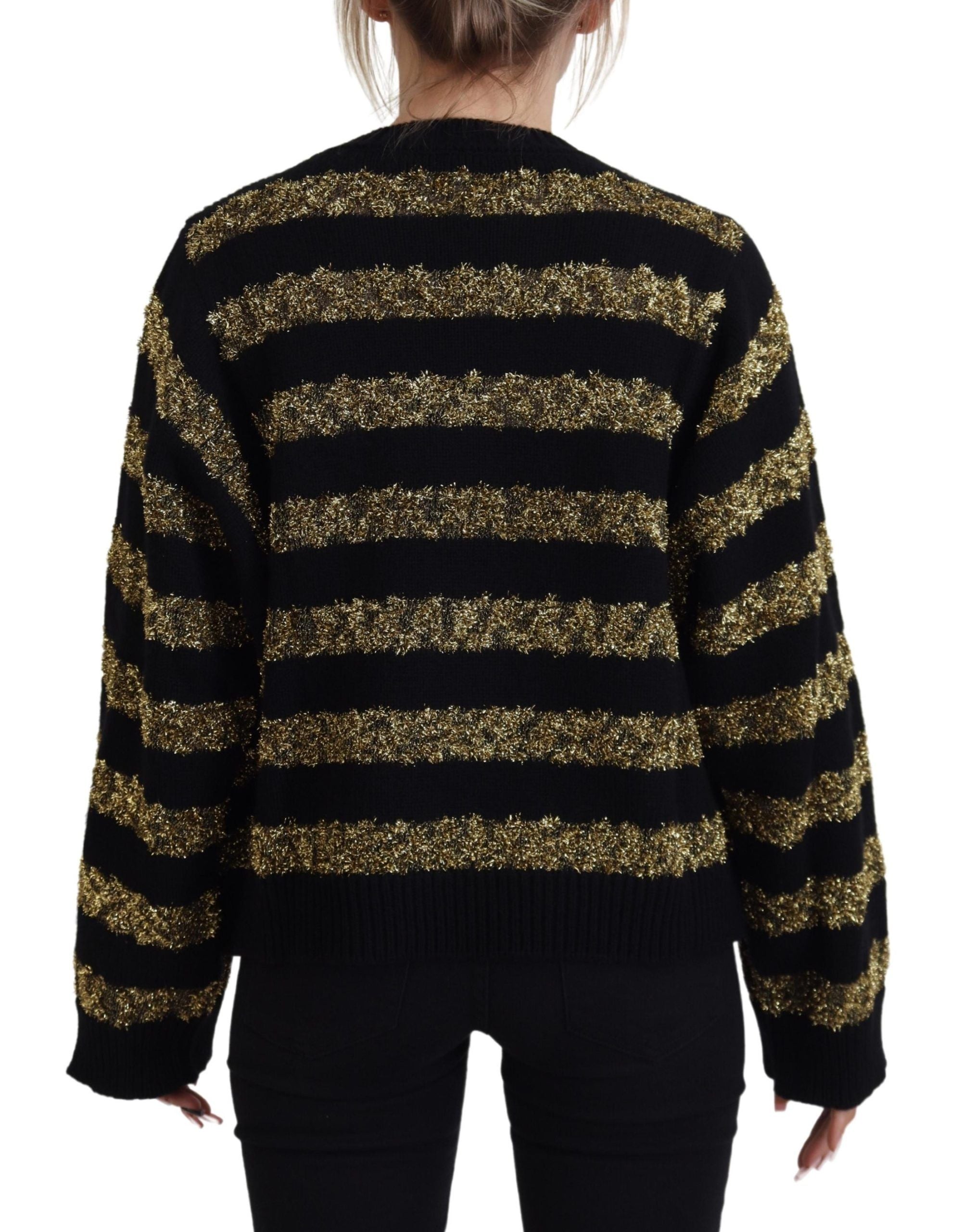Dolce & Gabbana Black Gold D&G Crystal Cashmere Women's Sweater