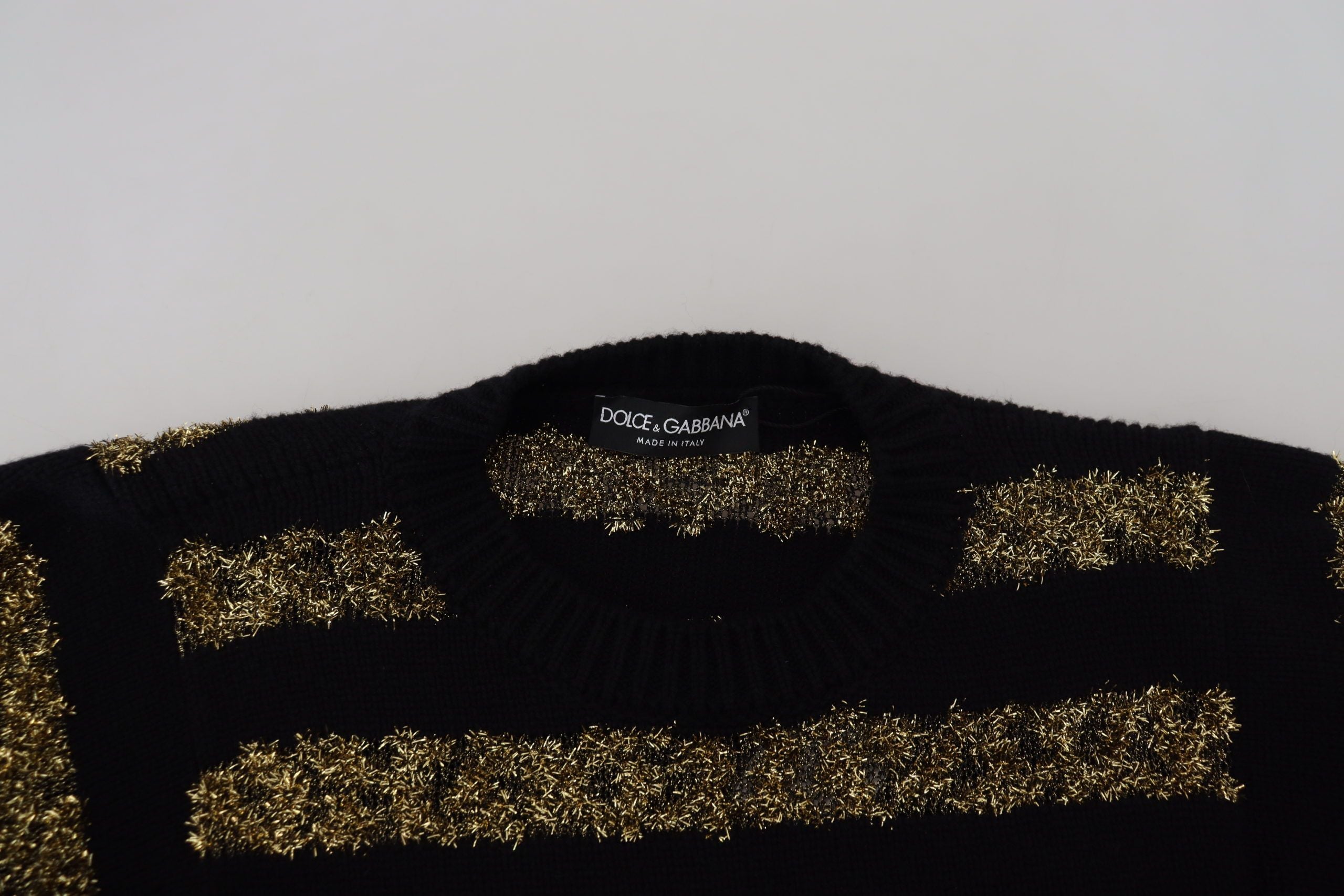 Dolce & Gabbana Black Gold D&G Crystal Cashmere Women's Sweater