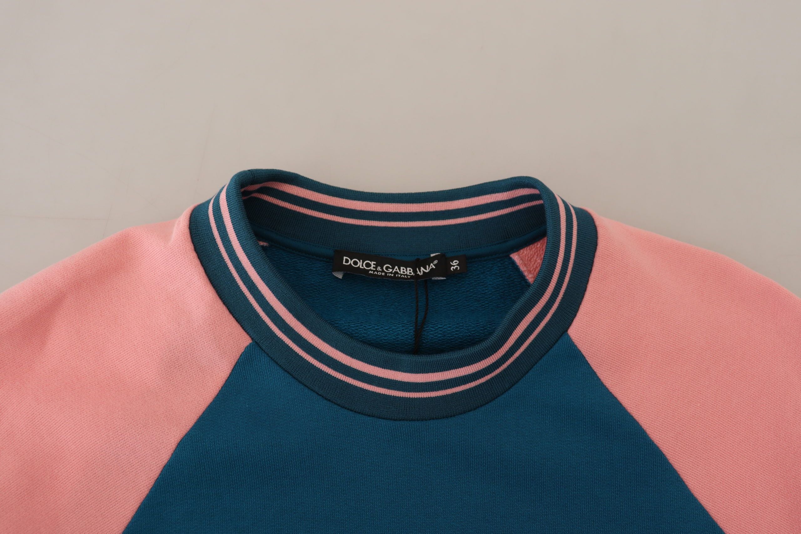 Dolce & Gabbana Blue Pink Queen Sequin Crystal Women's Sweater