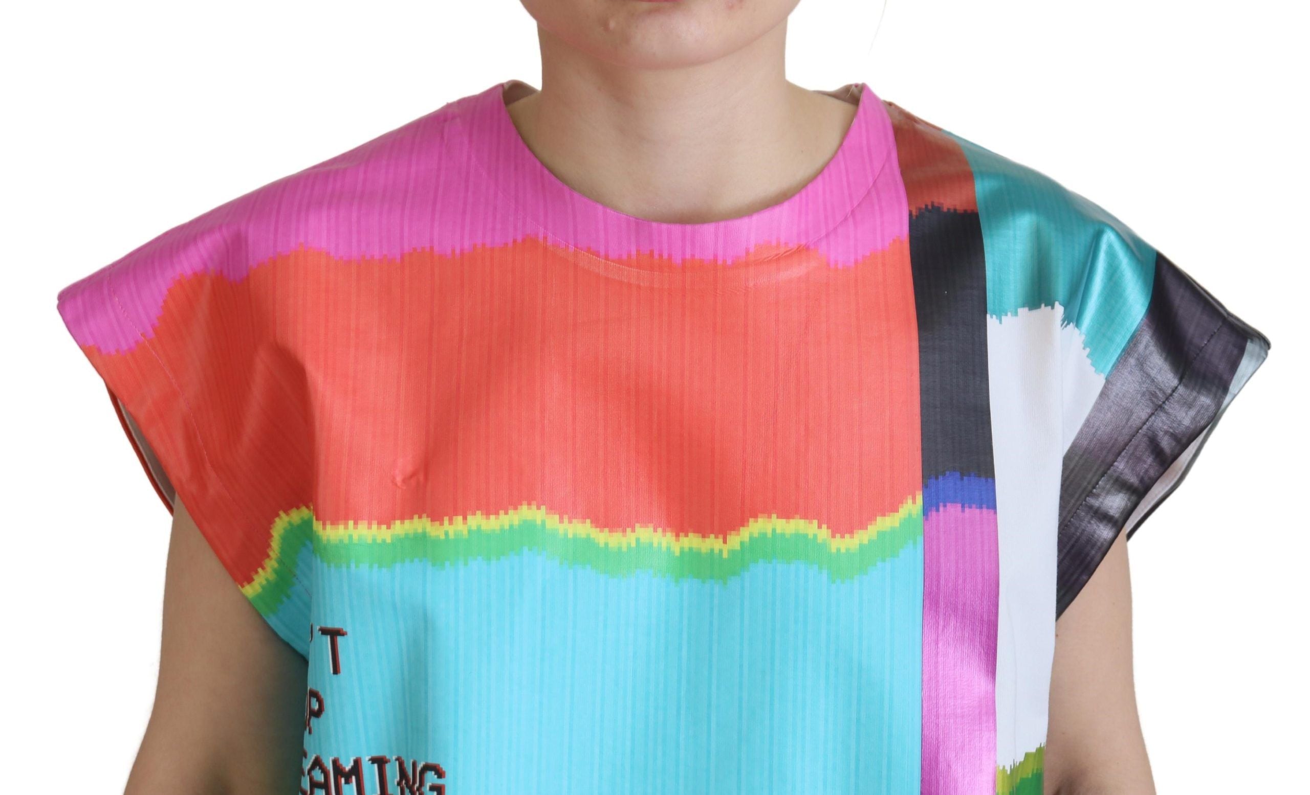 Dolce & Gabbana Multicolor TV Print Blouse Cotton Women's T-shirt