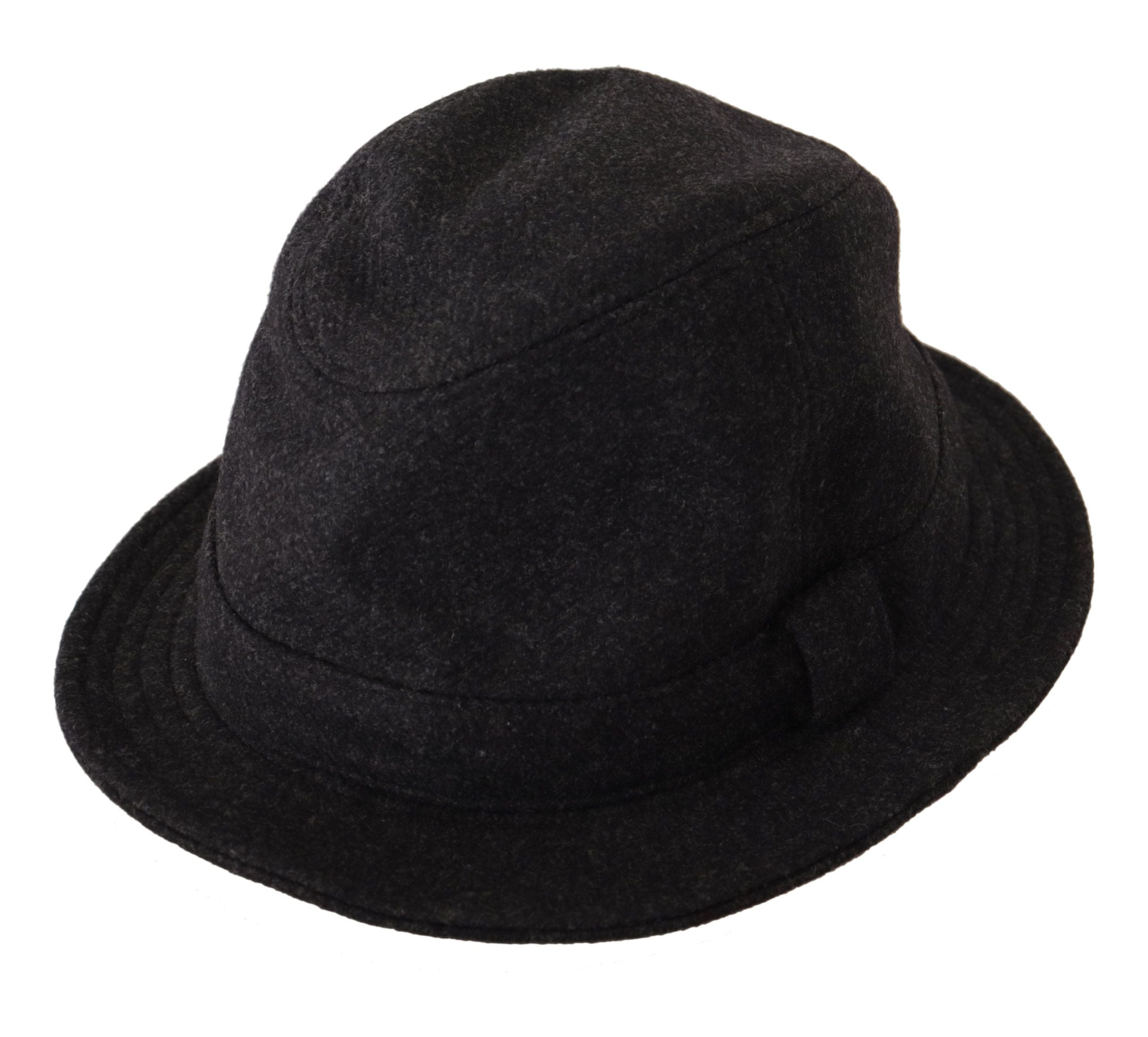 Dolce & Gabbana Gray Virgin Wool Logo Fedora Trilby Cappello Women's Hat