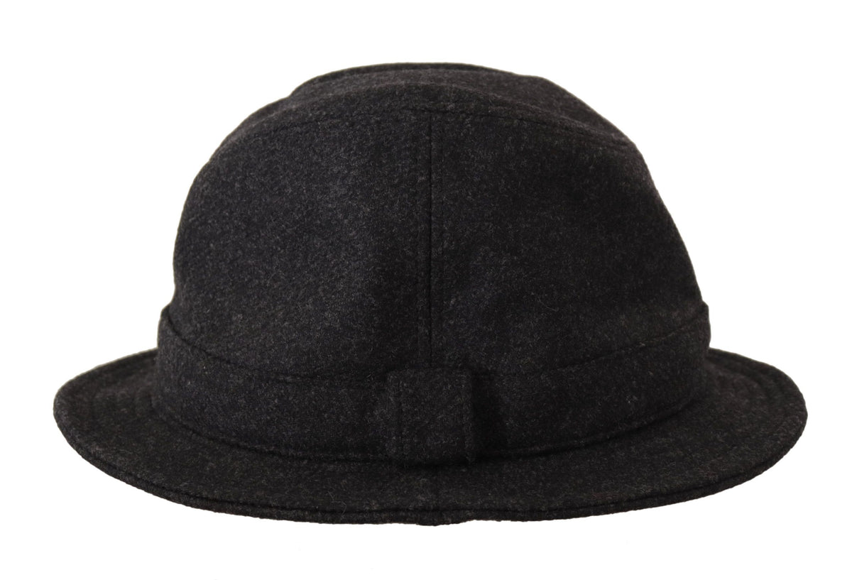 Dolce & Gabbana Gray Virgin Wool Logo Fedora Trilby Cappello Women's Hat