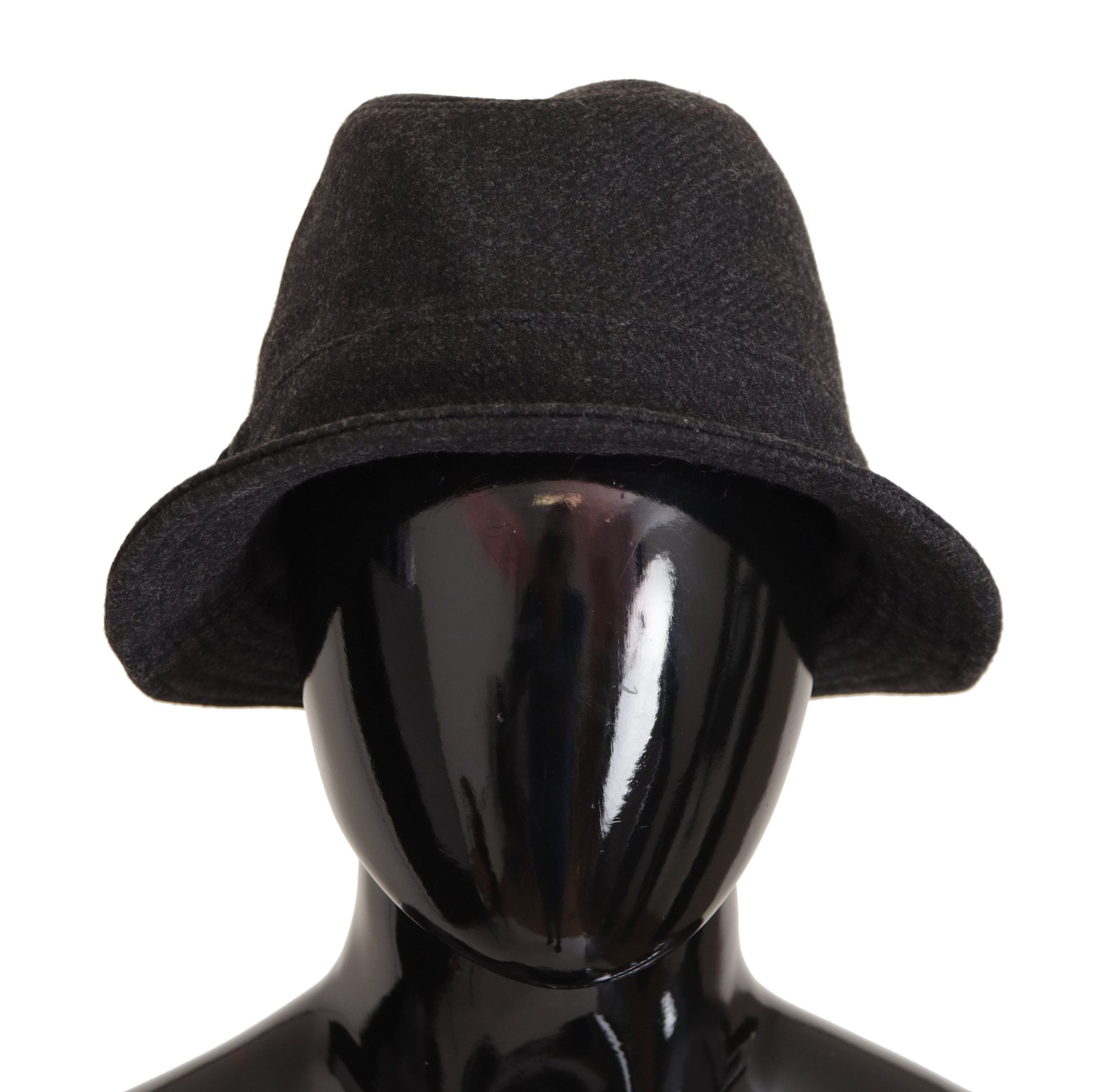 Dolce & Gabbana Gray Virgin Wool Logo Fedora Trilby Cappello Women's Hat