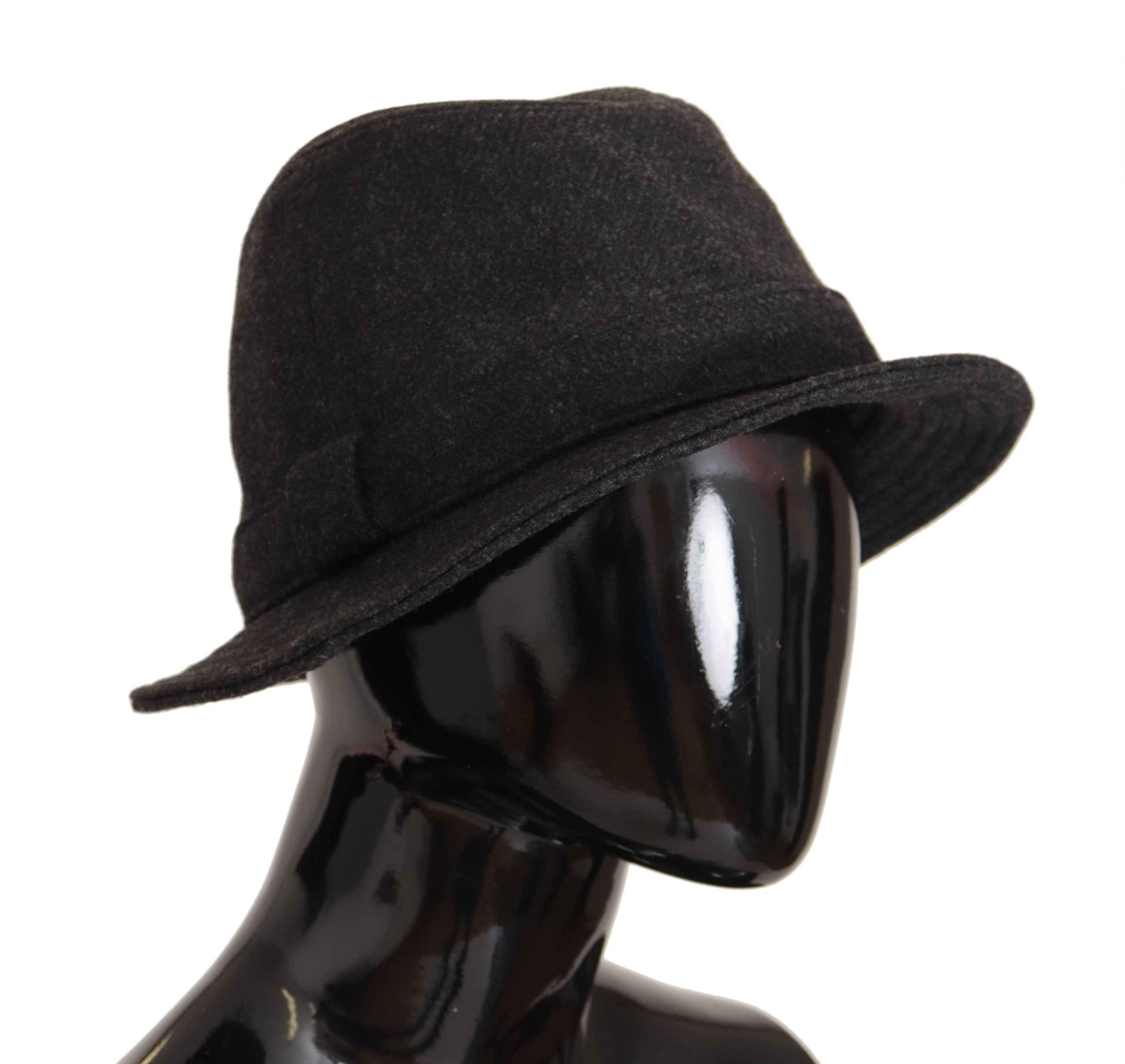 Dolce & Gabbana Gray Virgin Wool Logo Fedora Trilby Cappello Women's Hat