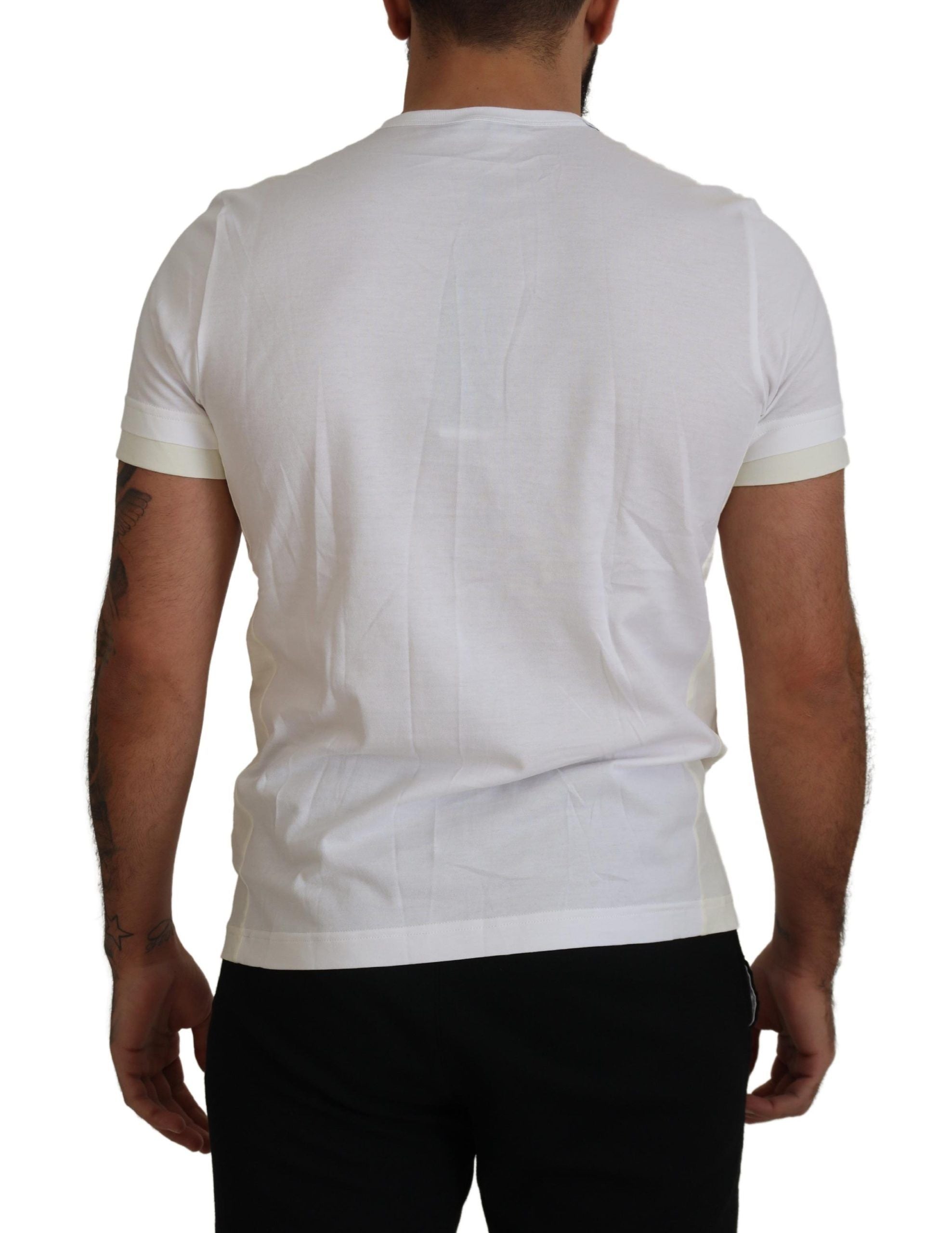 Dolce & Gabbana Elegant White Cotton Tee with DG Chest Men's Pocket