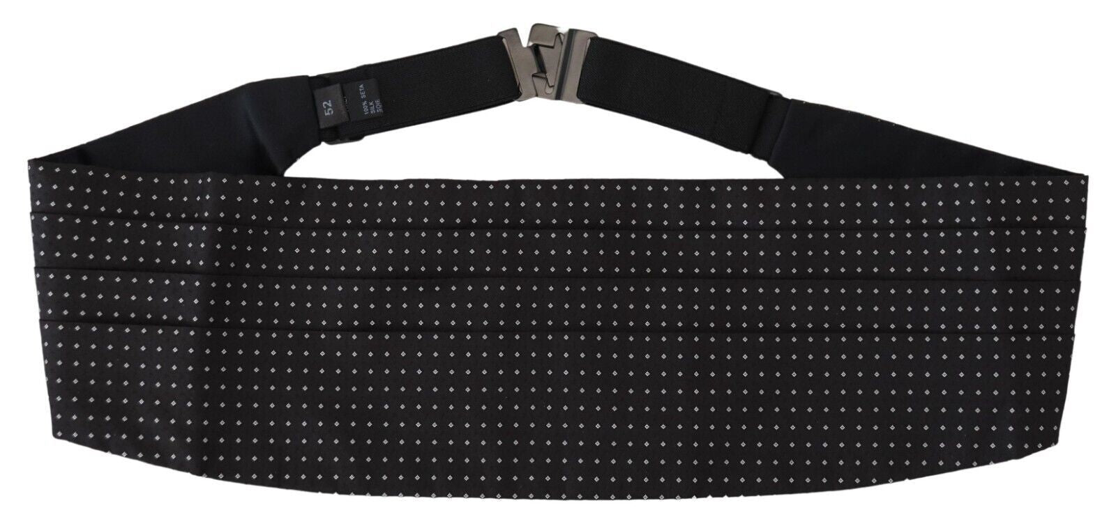 Dolce & Gabbana Black Polka Dot Wide Waist Men Belt Men's Cummerband