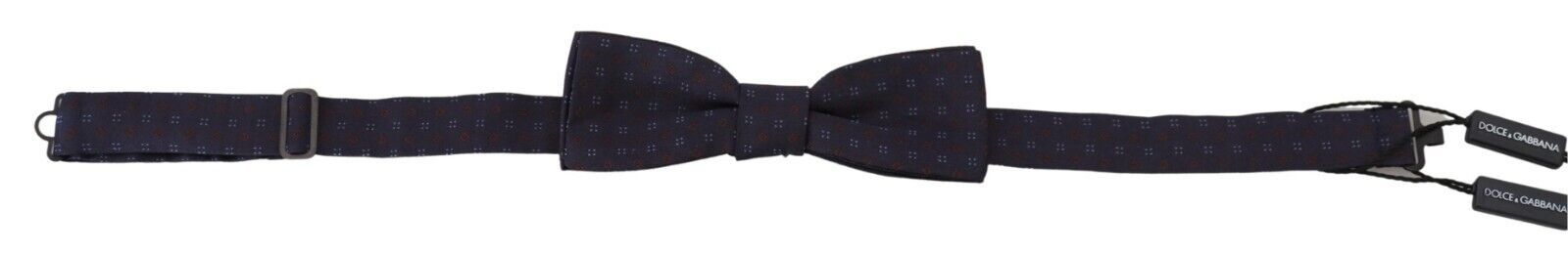 Dolce & Gabbana Blue Pattern Silk Adjustable Neck Papillon Bow Men's Tie