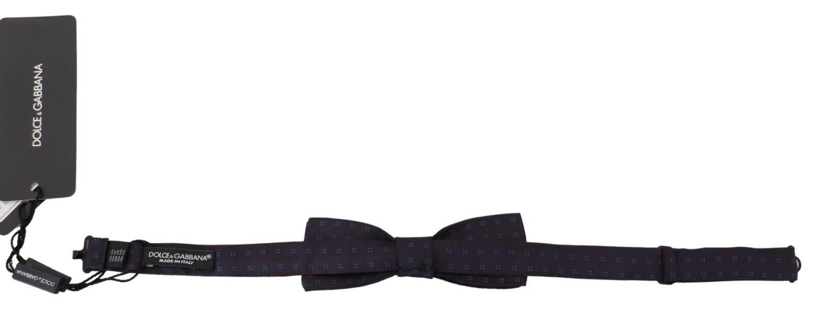 Dolce & Gabbana Blue Pattern Silk Adjustable Neck Papillon Bow Men's Tie