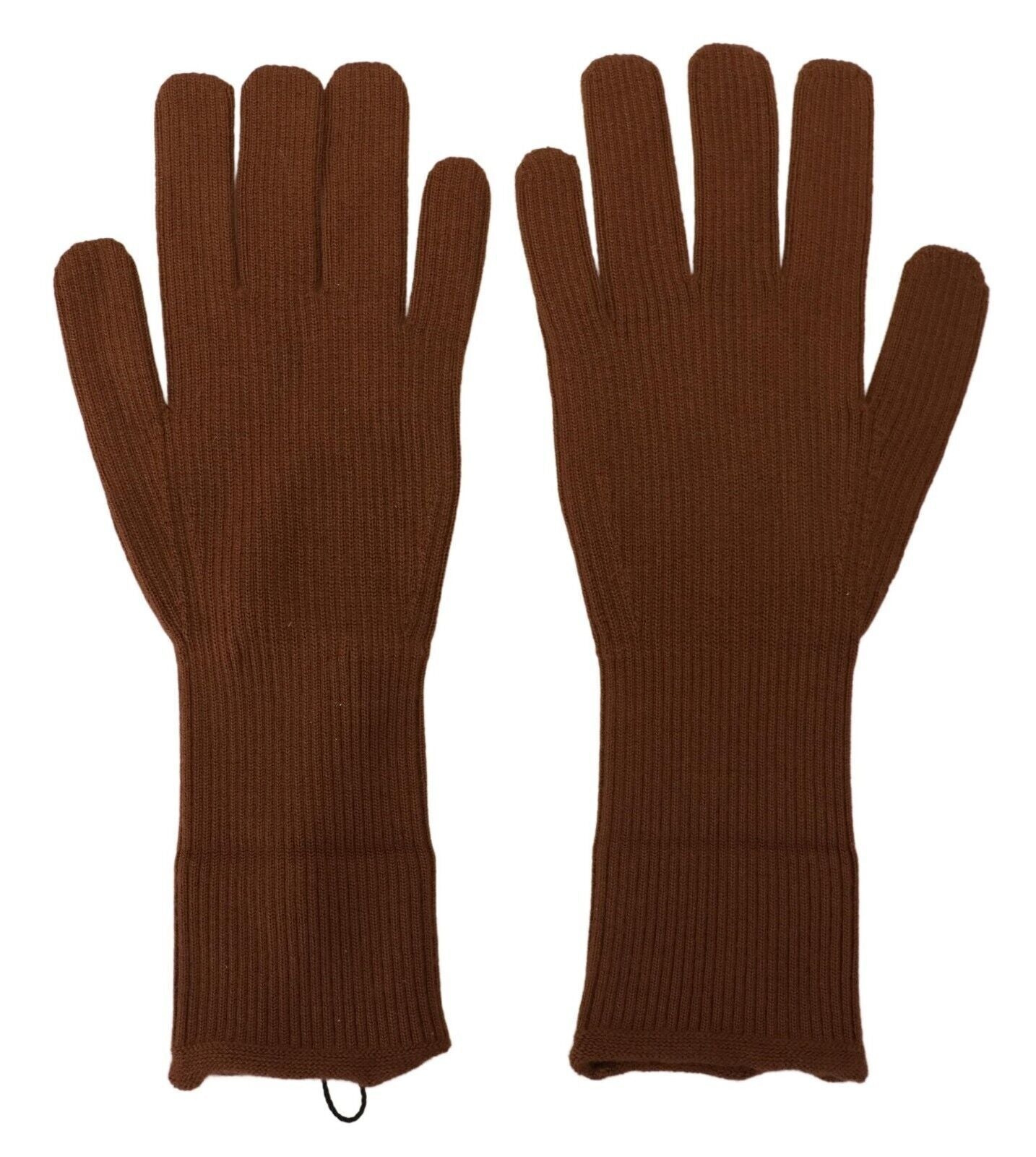 Dolce & Gabbana Brown Cashmere Knitted Hands Mitten Mens Men's Gloves