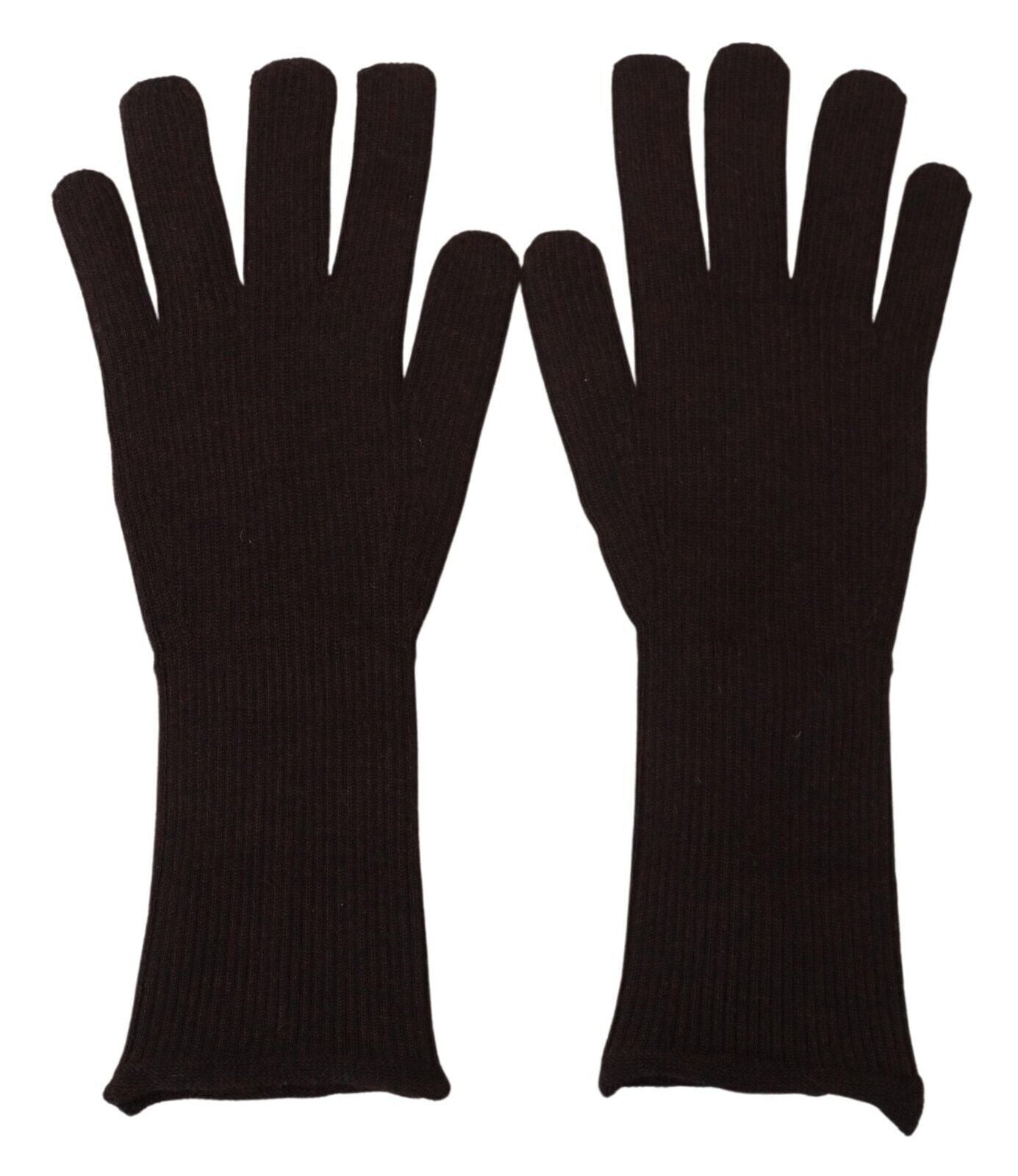 Dolce & Gabbana Brown Cashmere Silk Hands Mitten Mens Men's Gloves
