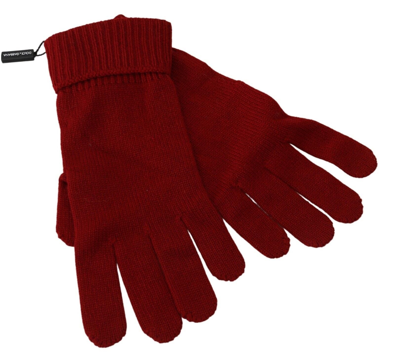 Dolce & Gabbana Red 100% Cashmere Knit Hands Mitten Mens Men's Gloves