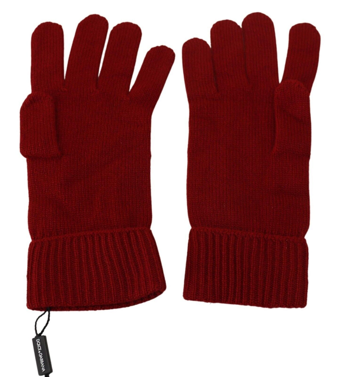 Dolce & Gabbana Red 100% Cashmere Knit Hands Mitten Mens Men's Gloves
