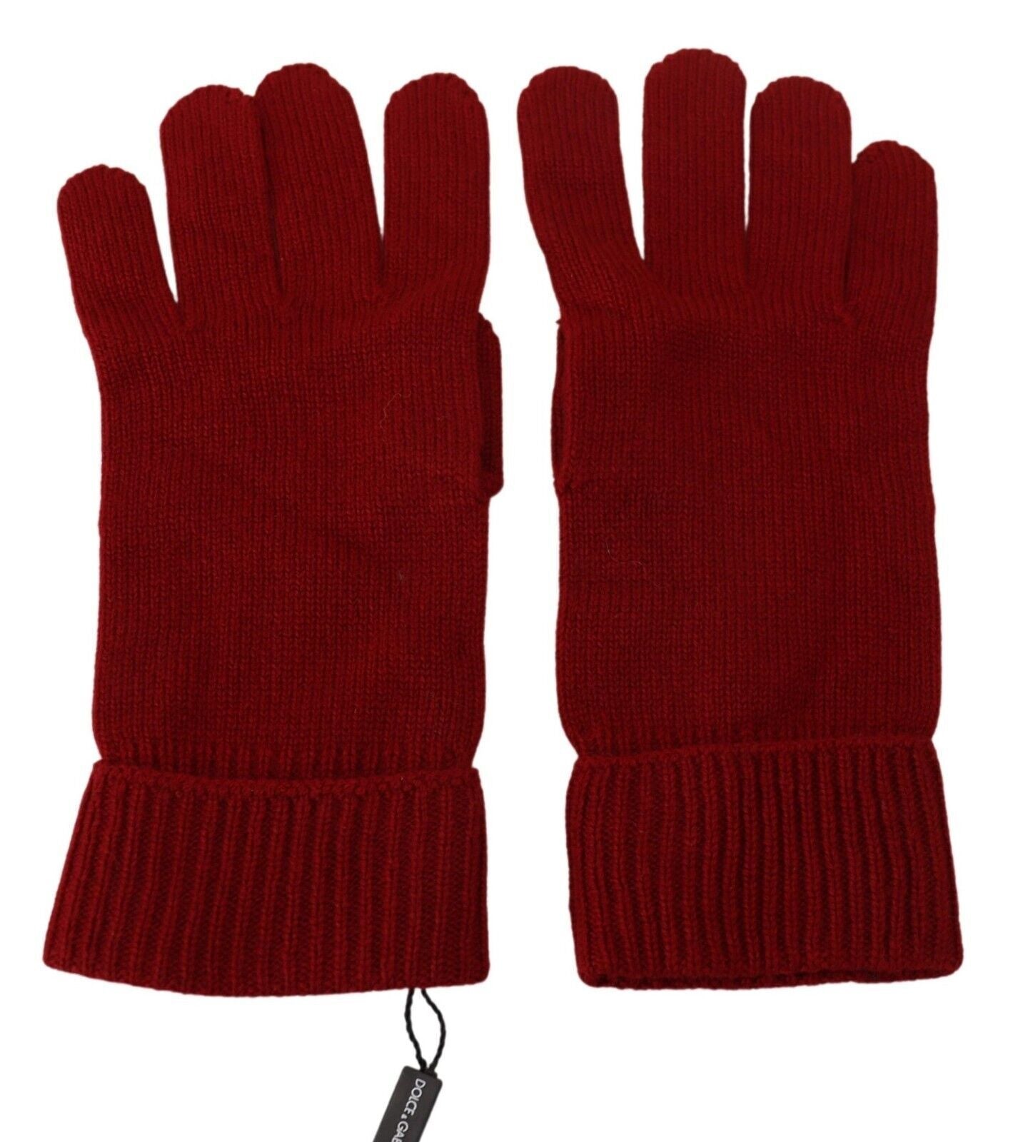 Dolce & Gabbana Red 100% Cashmere Knit Hands Mitten Mens Men's Gloves